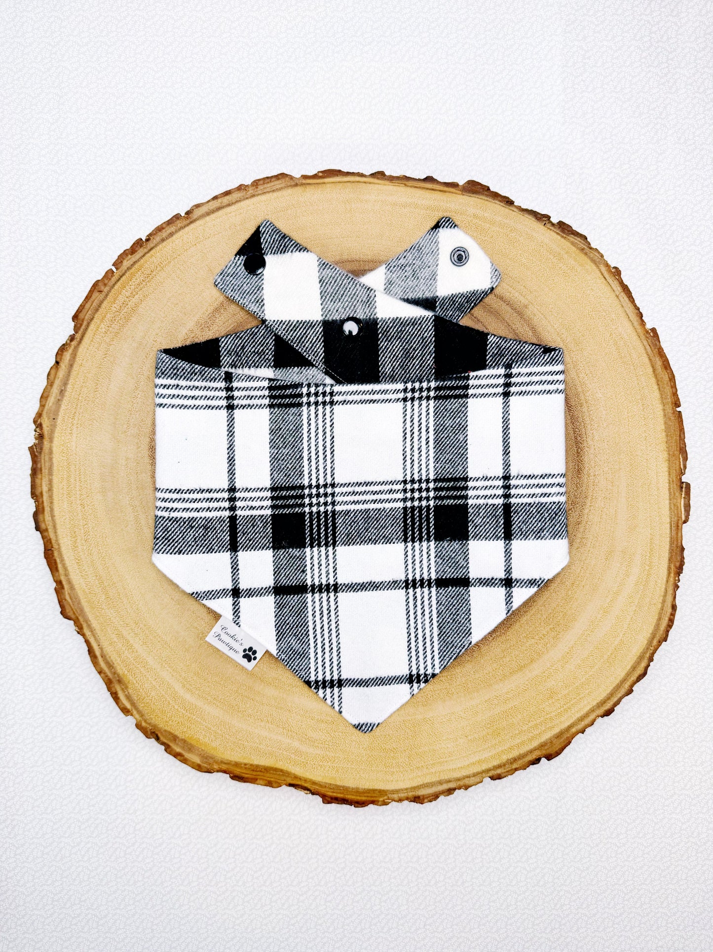 Black and White Buffalo Checks and Plaid Flannel Bandana