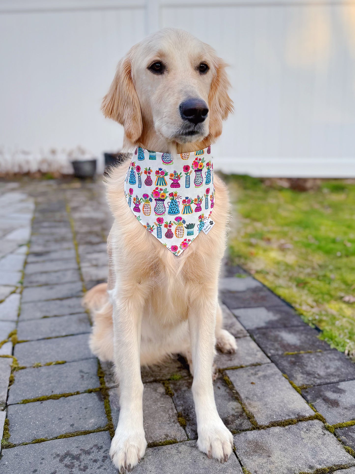 Spring Flowers And Vases Bandana