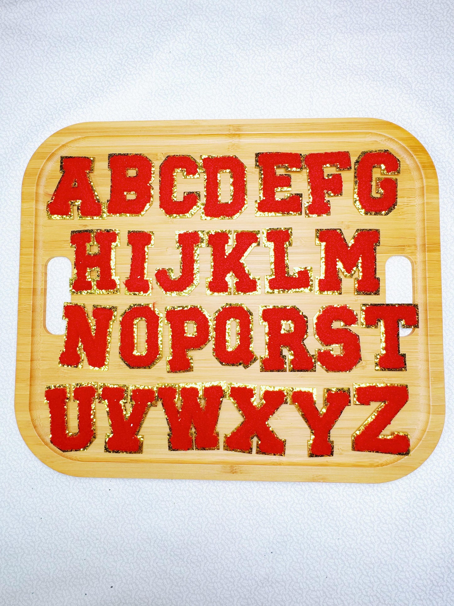 Red Alphabet Patches