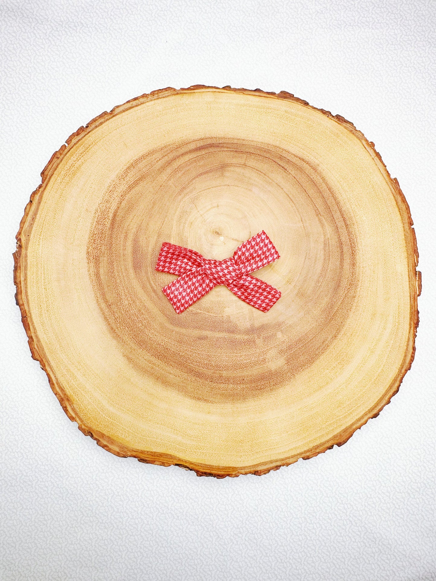 Red Houndstooth Hair Bow