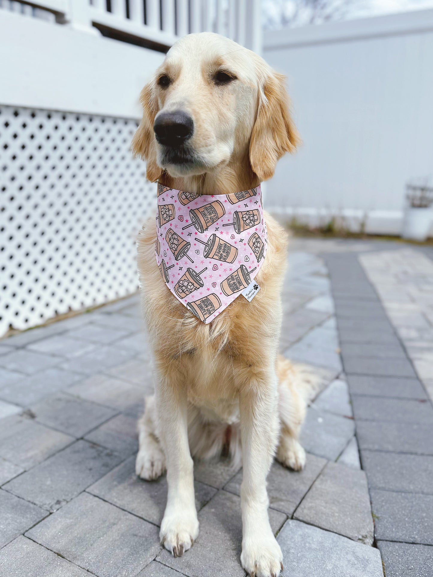 I Love My Mom A Latte Bandana - Pink