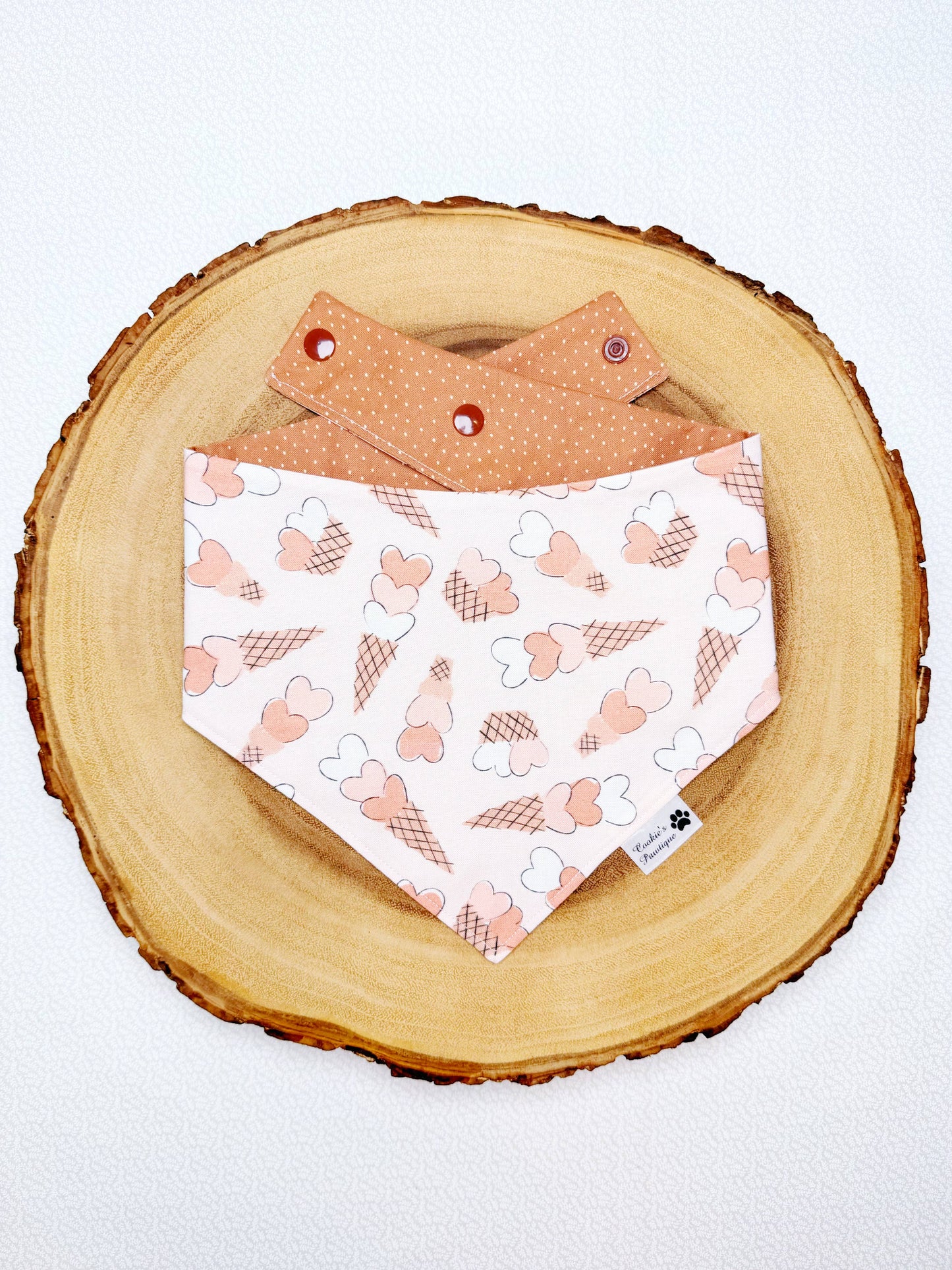 Ice Cream Cone Hearts Bandana