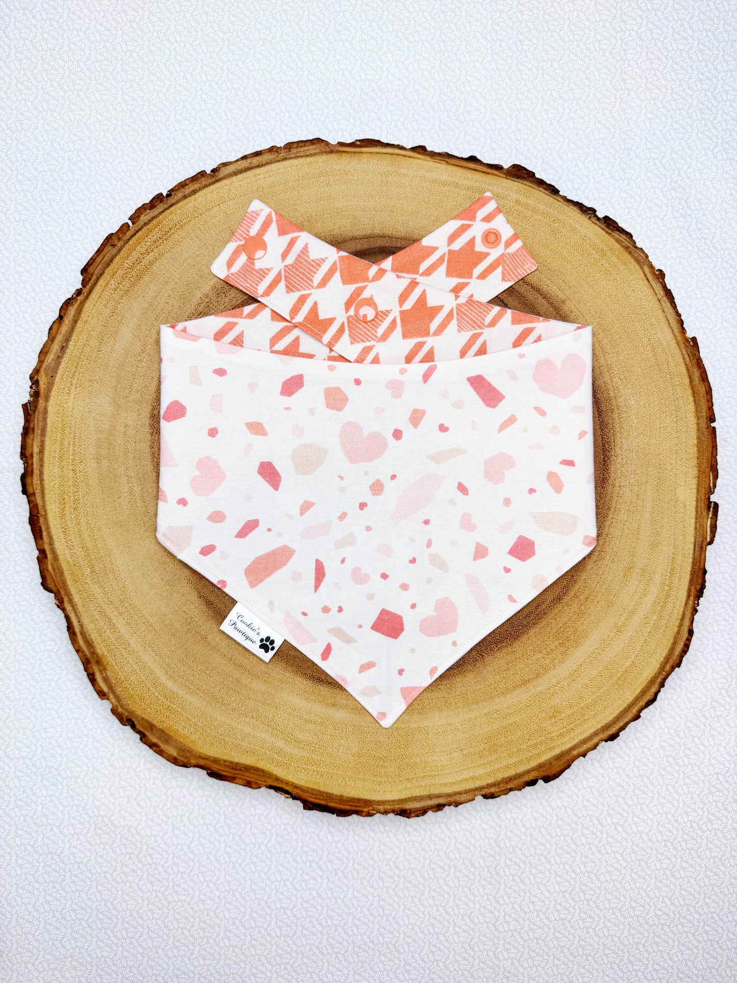 Heart Houndstooth and Terrazzo Bandana