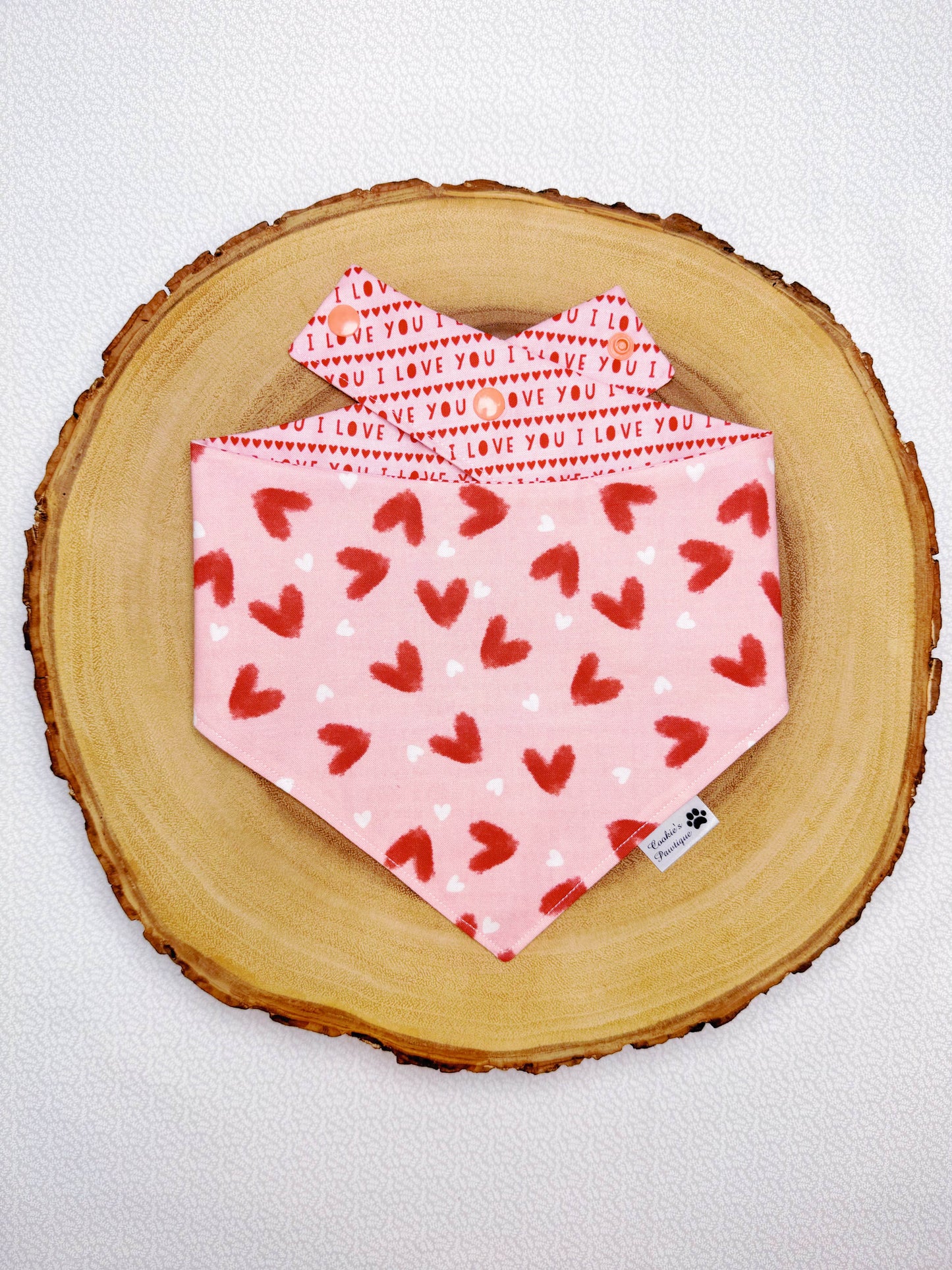 Valentine Hearts And I Love You Script Bandana