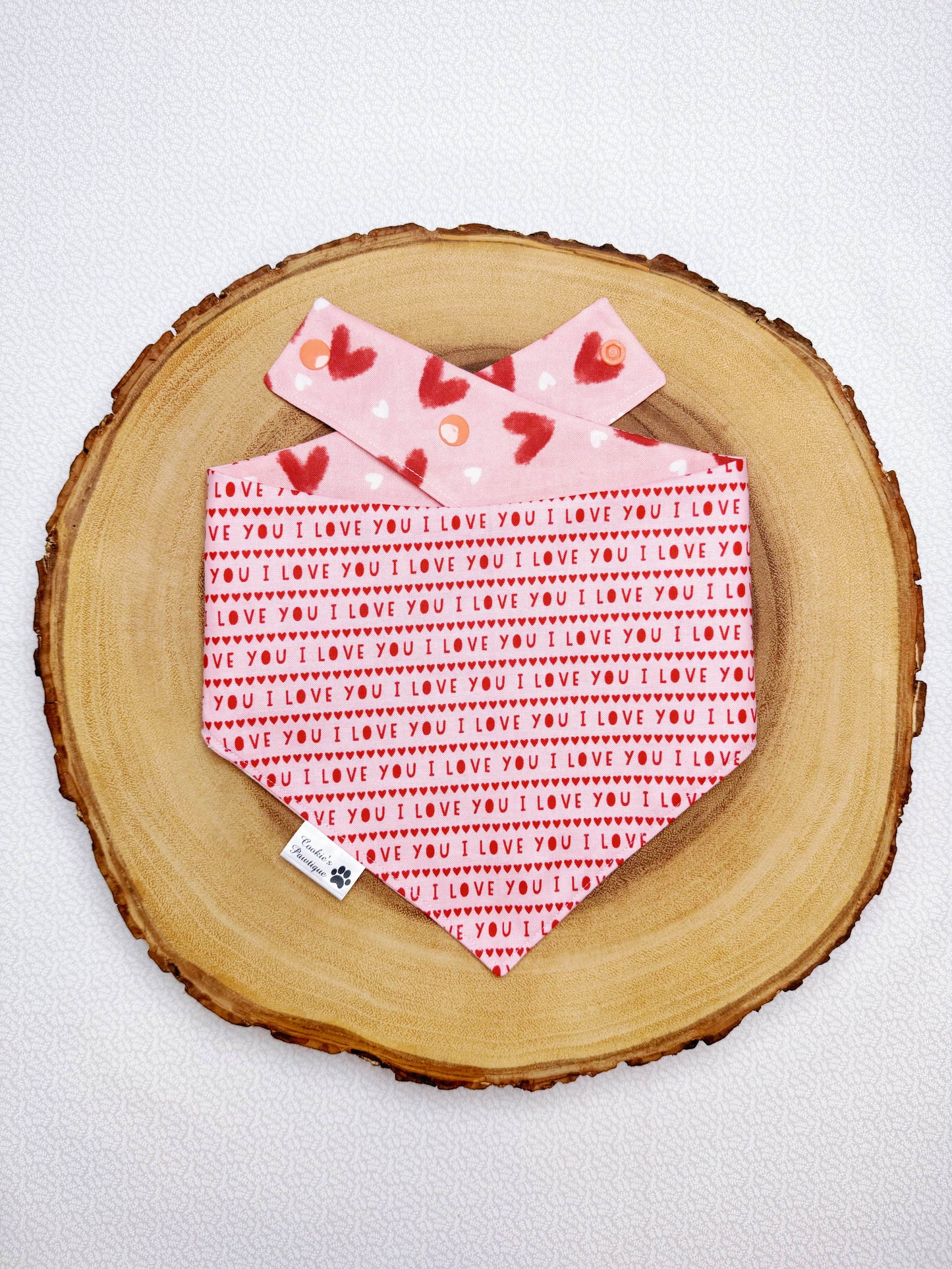 Valentine Hearts And I Love You Script Bandana