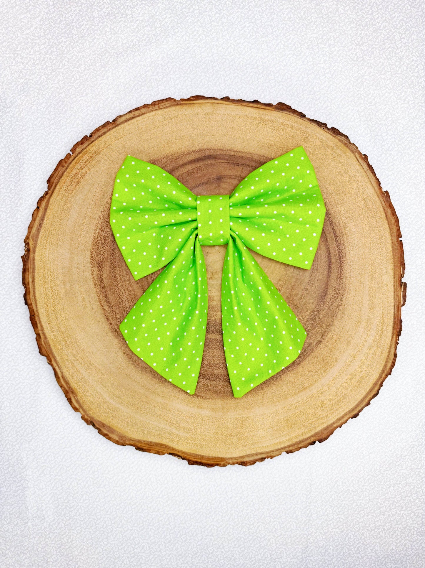 Green Polka Dots Bow