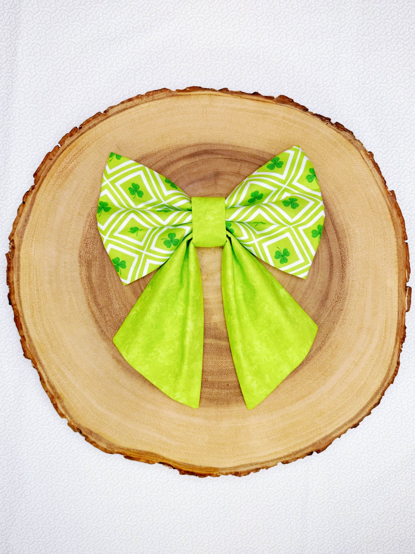 Argyle Clovers Plaid Bow