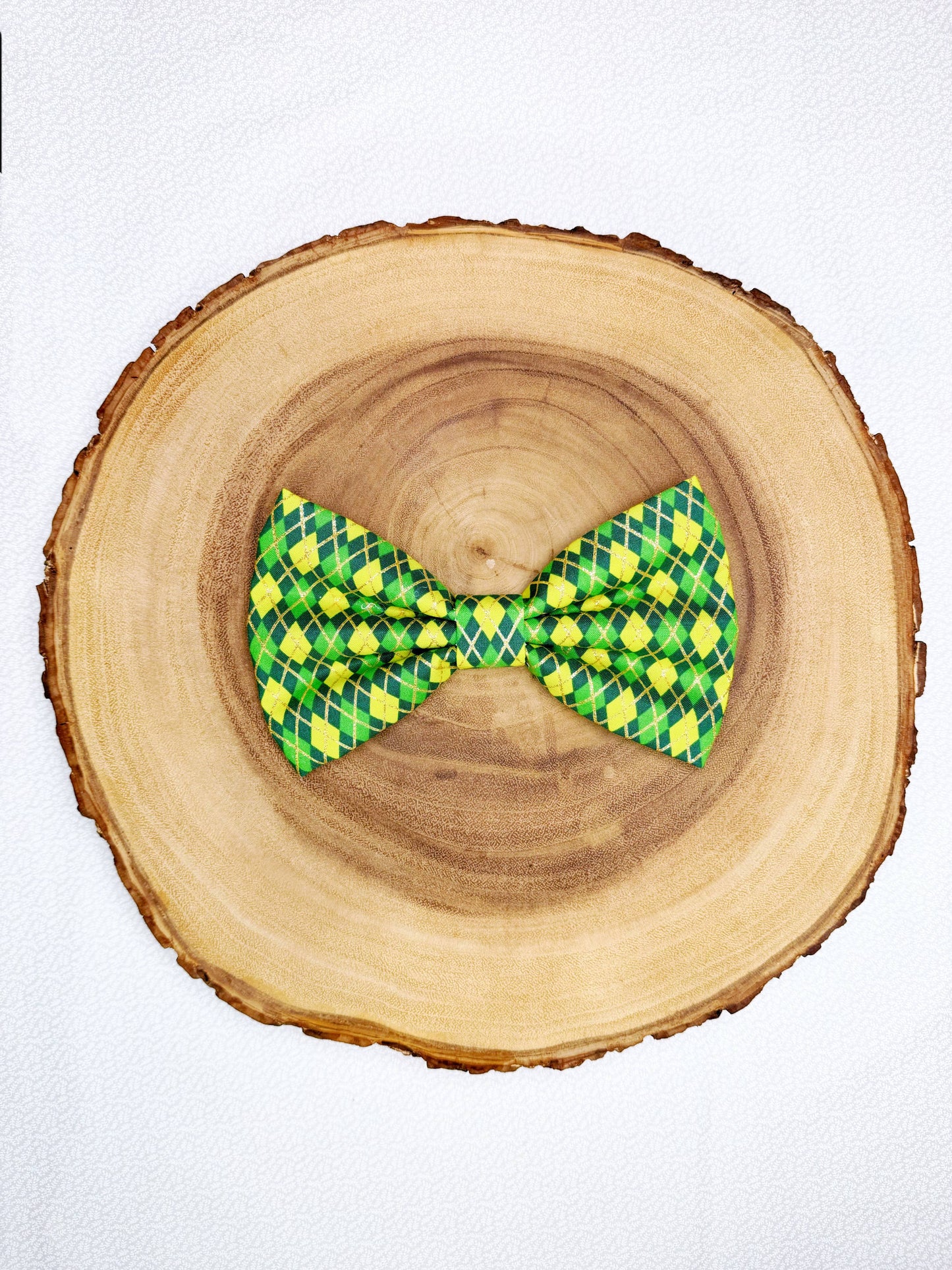 Glitter Argyle Plaid Bow