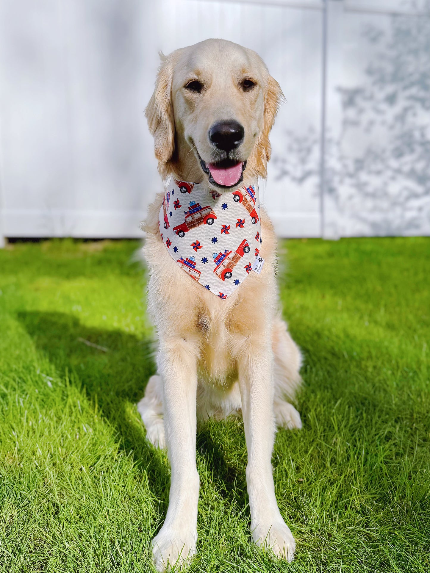 Patriotic Vintage Cars And Pinwheels Bandana