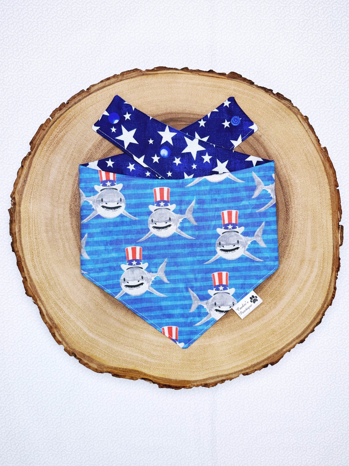 Patriotic Sharks And Stars Bandana