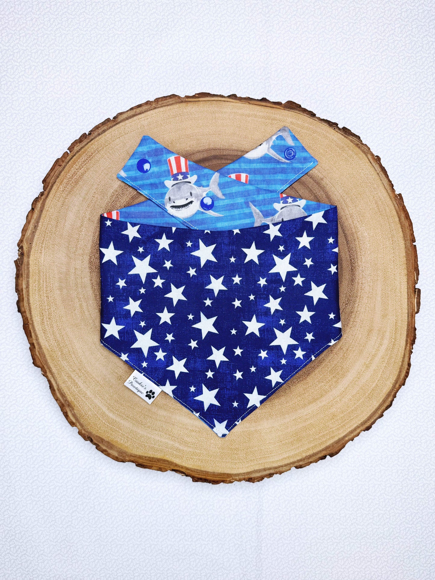 Patriotic Sharks And Stars Bandana