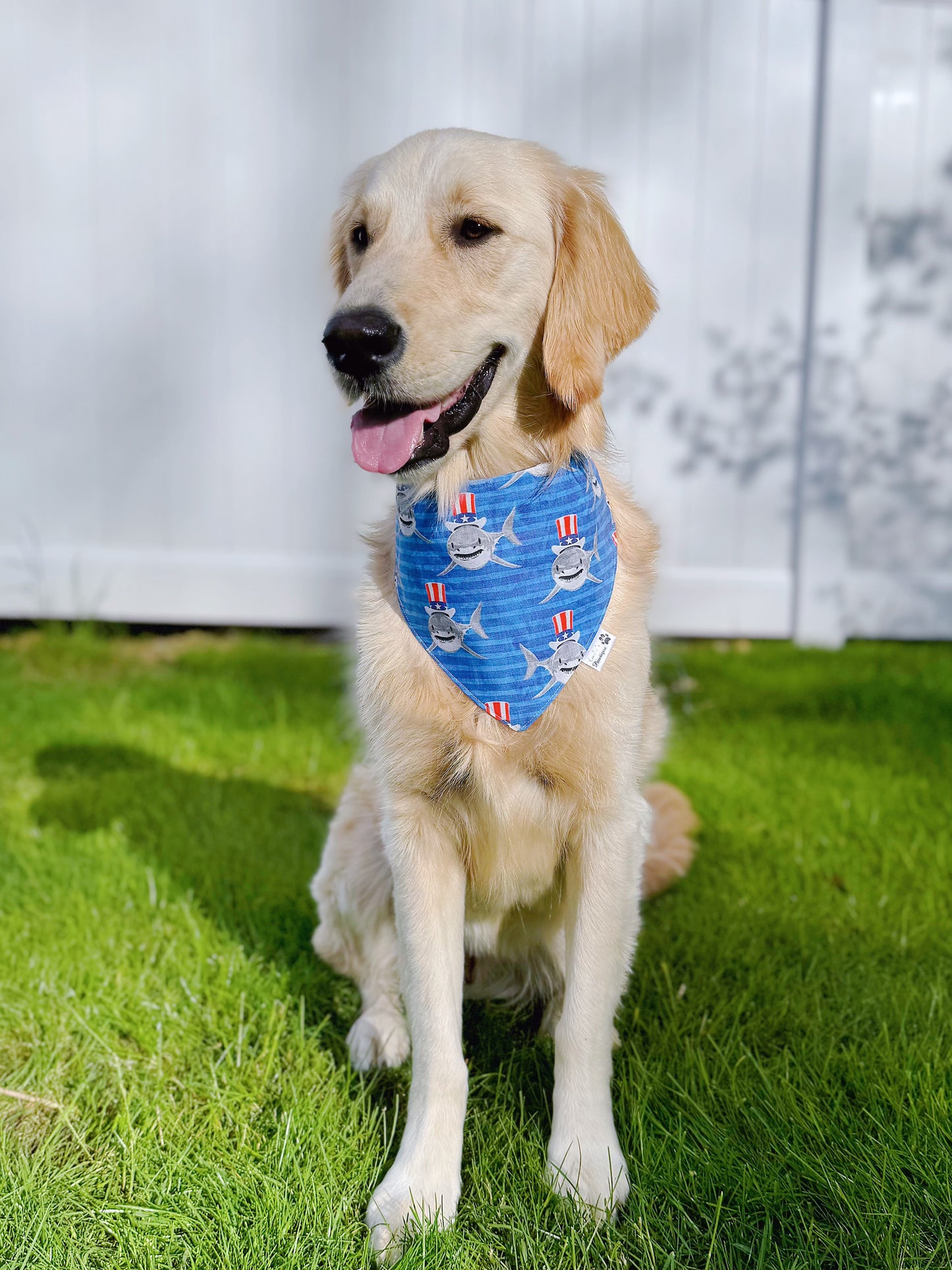Patriotic Sharks And Stars Bandana