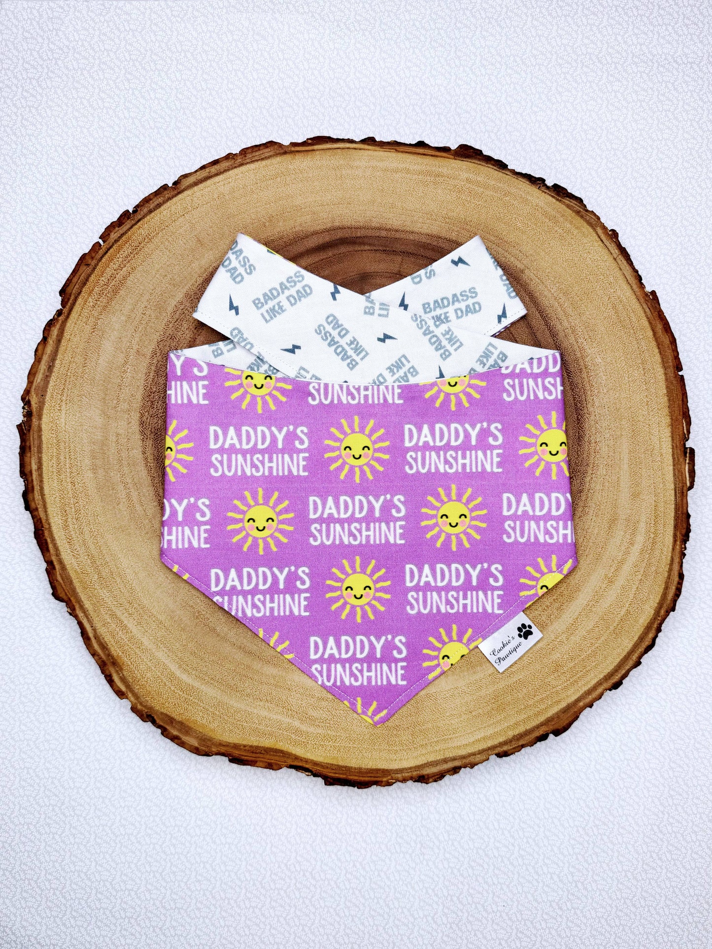 Daddy's Sunshine and Badass Like Dad Bandana - Purple