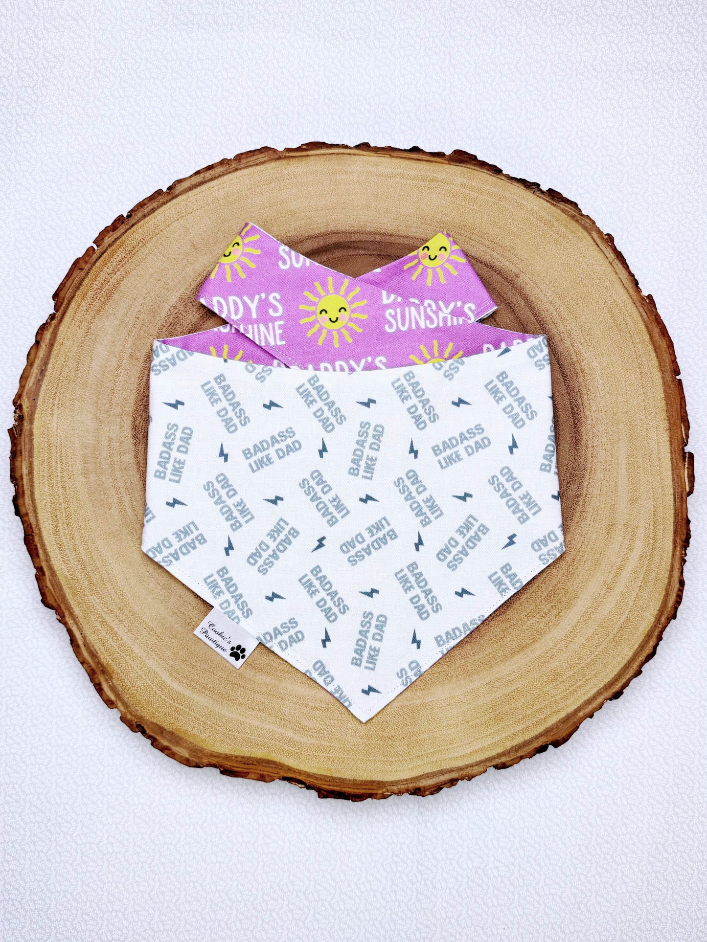 Daddy's Sunshine and Badass Like Dad Bandana - Purple