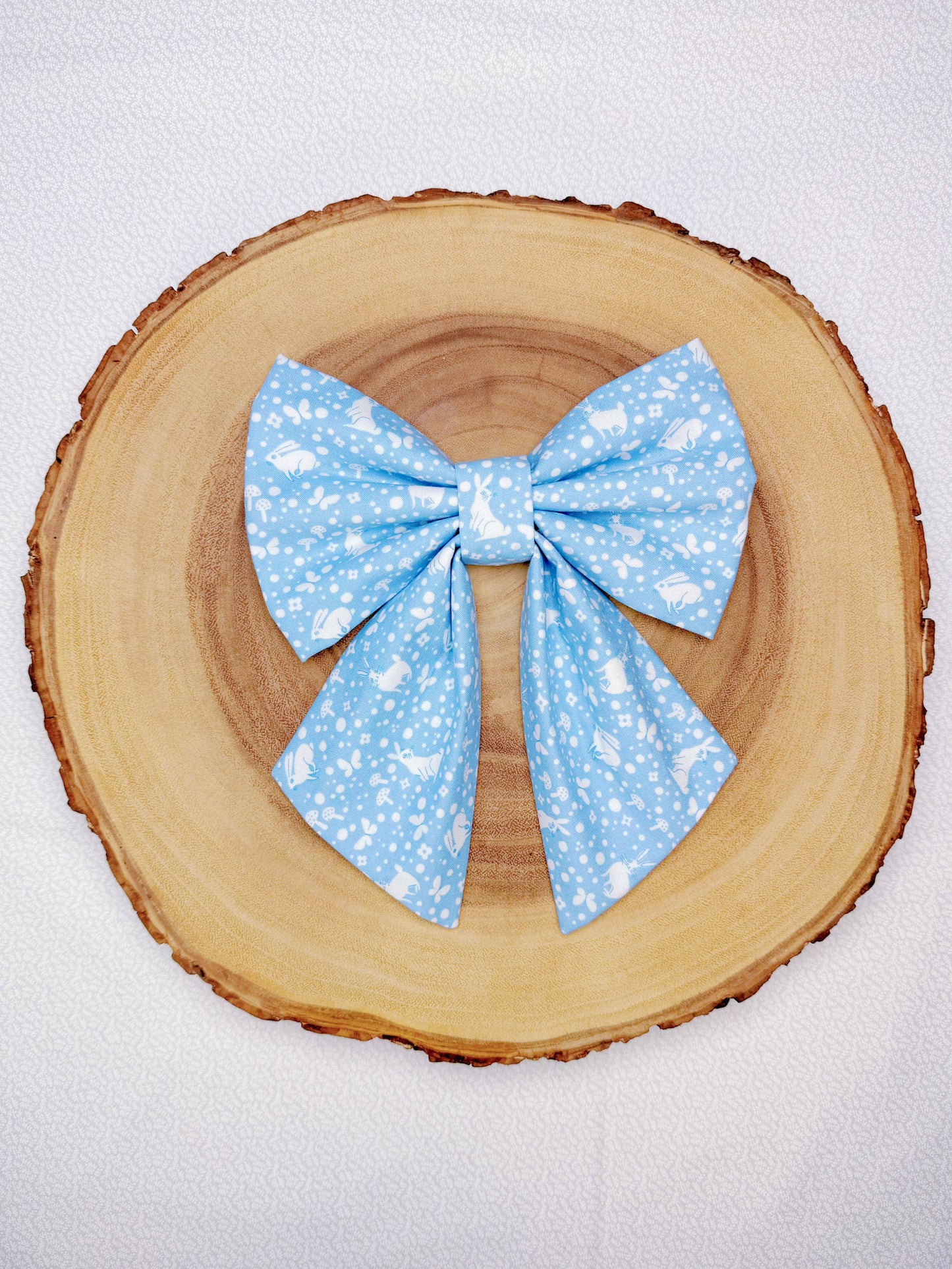 Pastel Blue Bunnies Bow