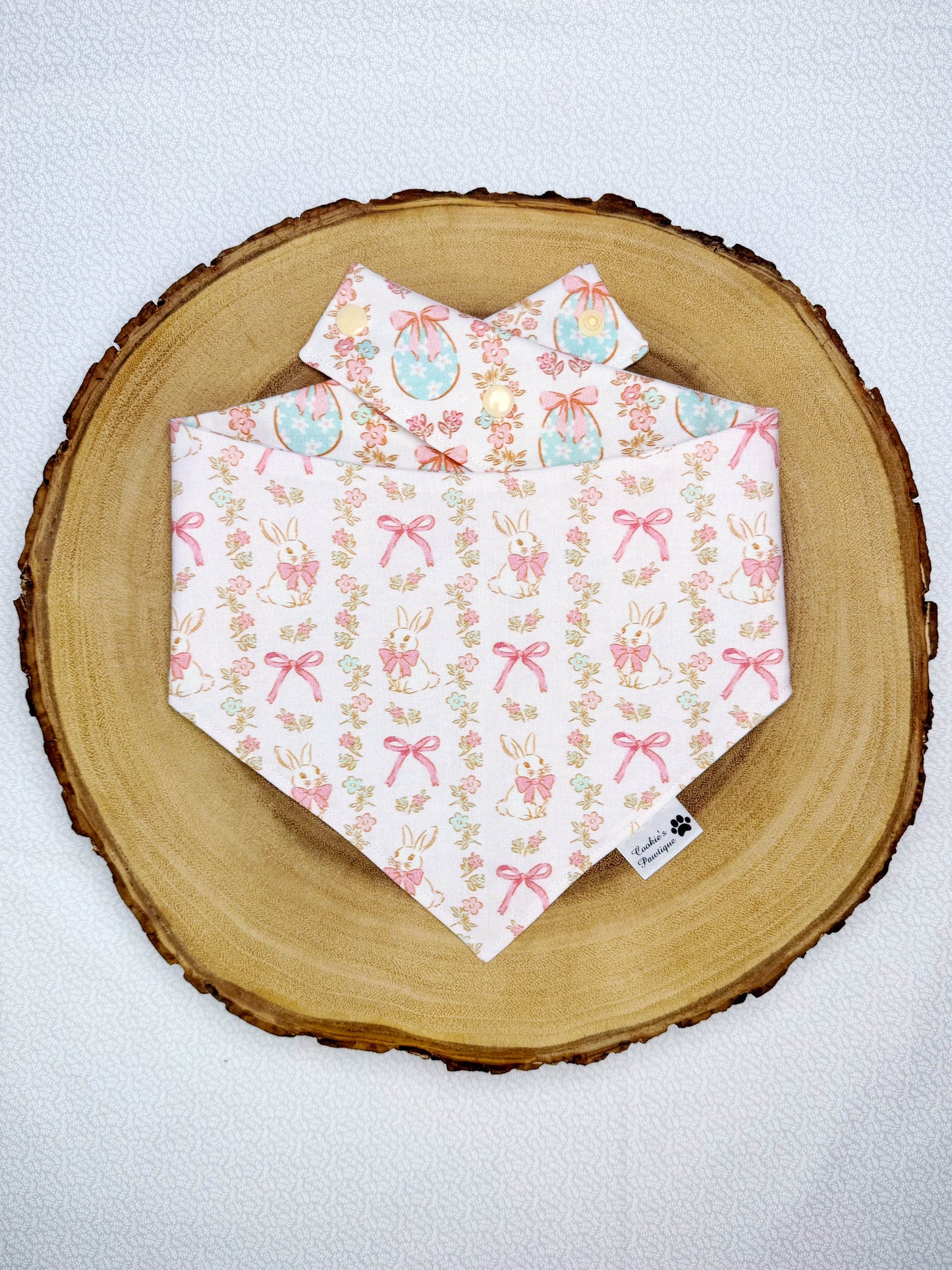 Vintage Bunnies and Eggs Stripes Bandana