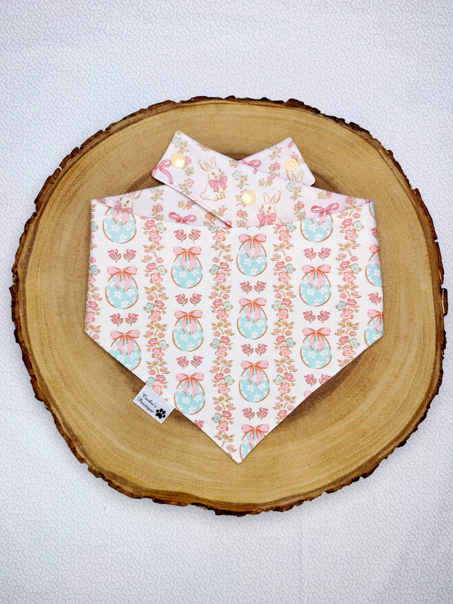 Vintage Bunnies and Eggs Stripes Bandana