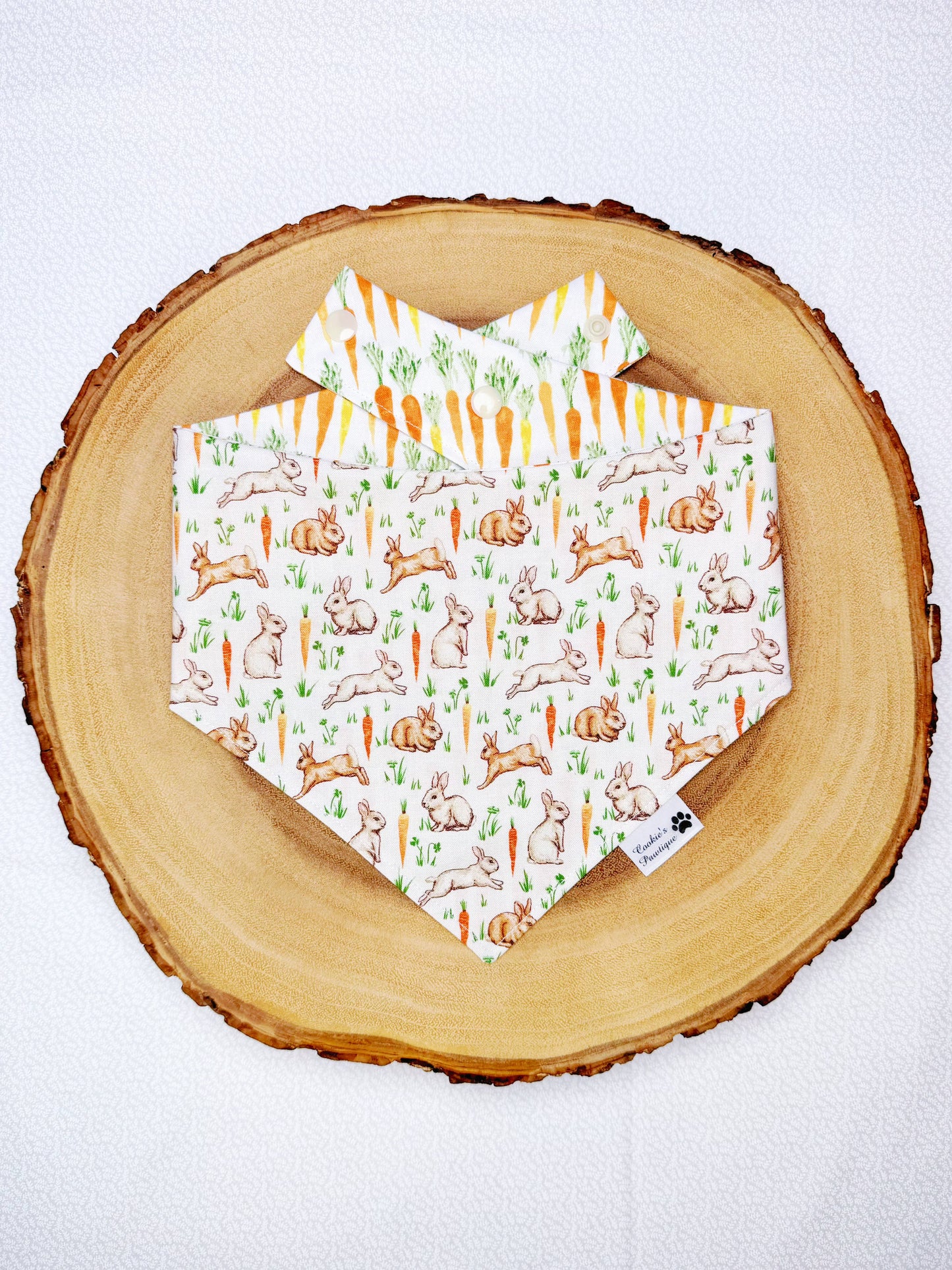 Vintage Hopping Bunnies and Carrots Bandana