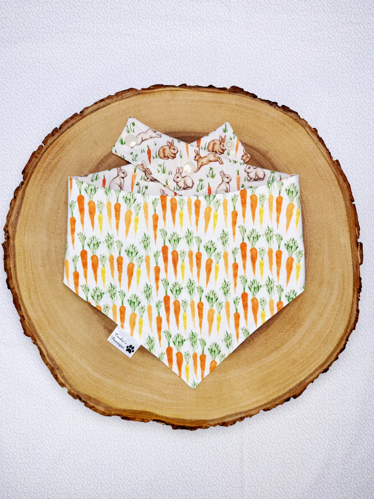 Vintage Hopping Bunnies and Carrots Bandana