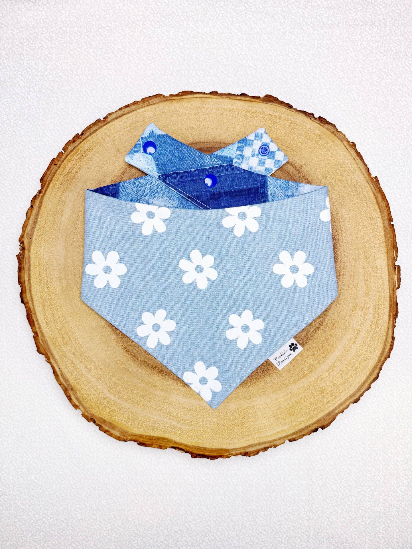 Denim Floral Bandana