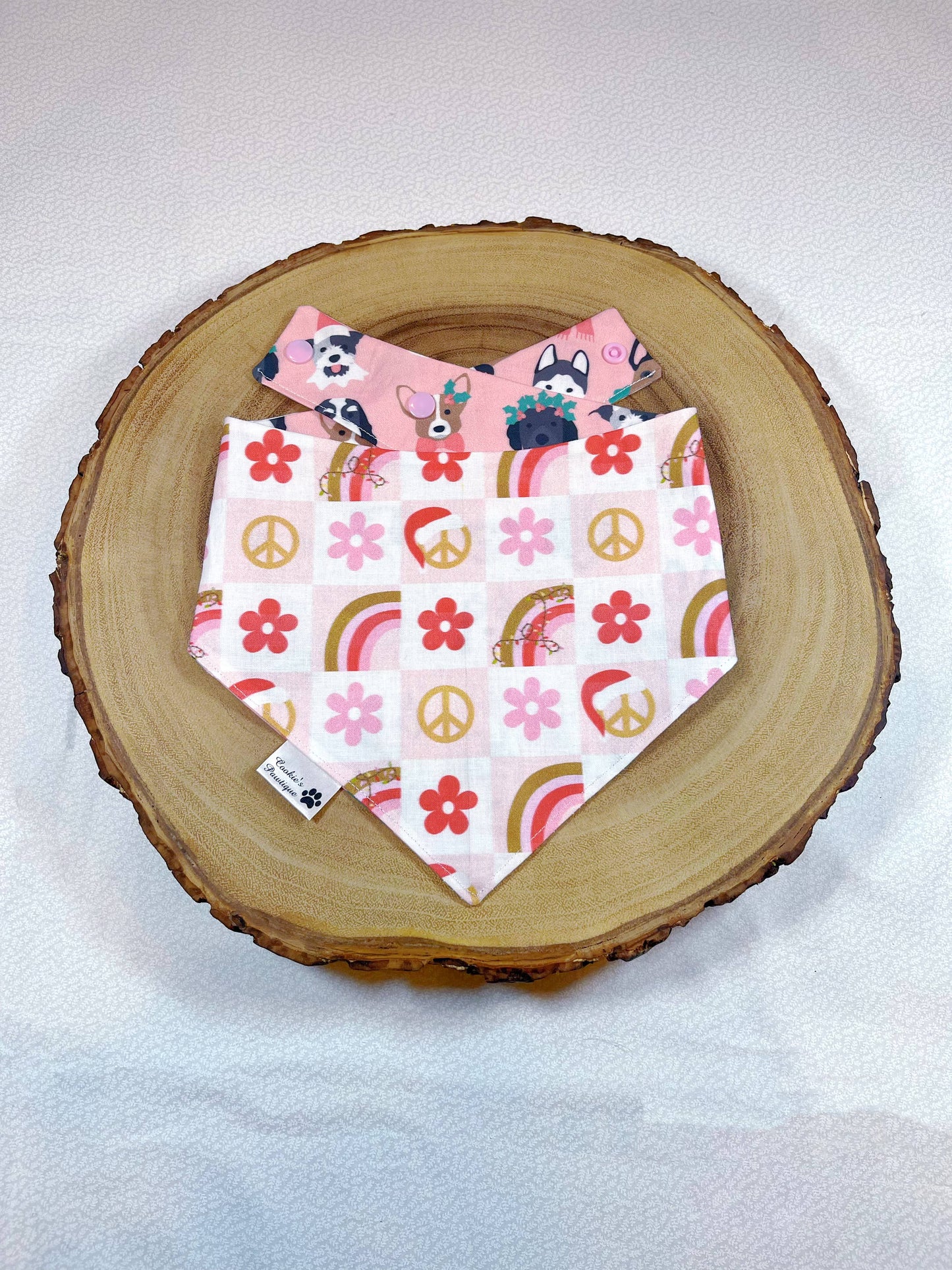 Pink Christmas Puppies Bandana