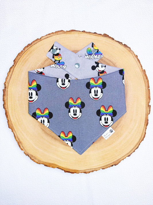 Pride Mickey and Minnie Bandana