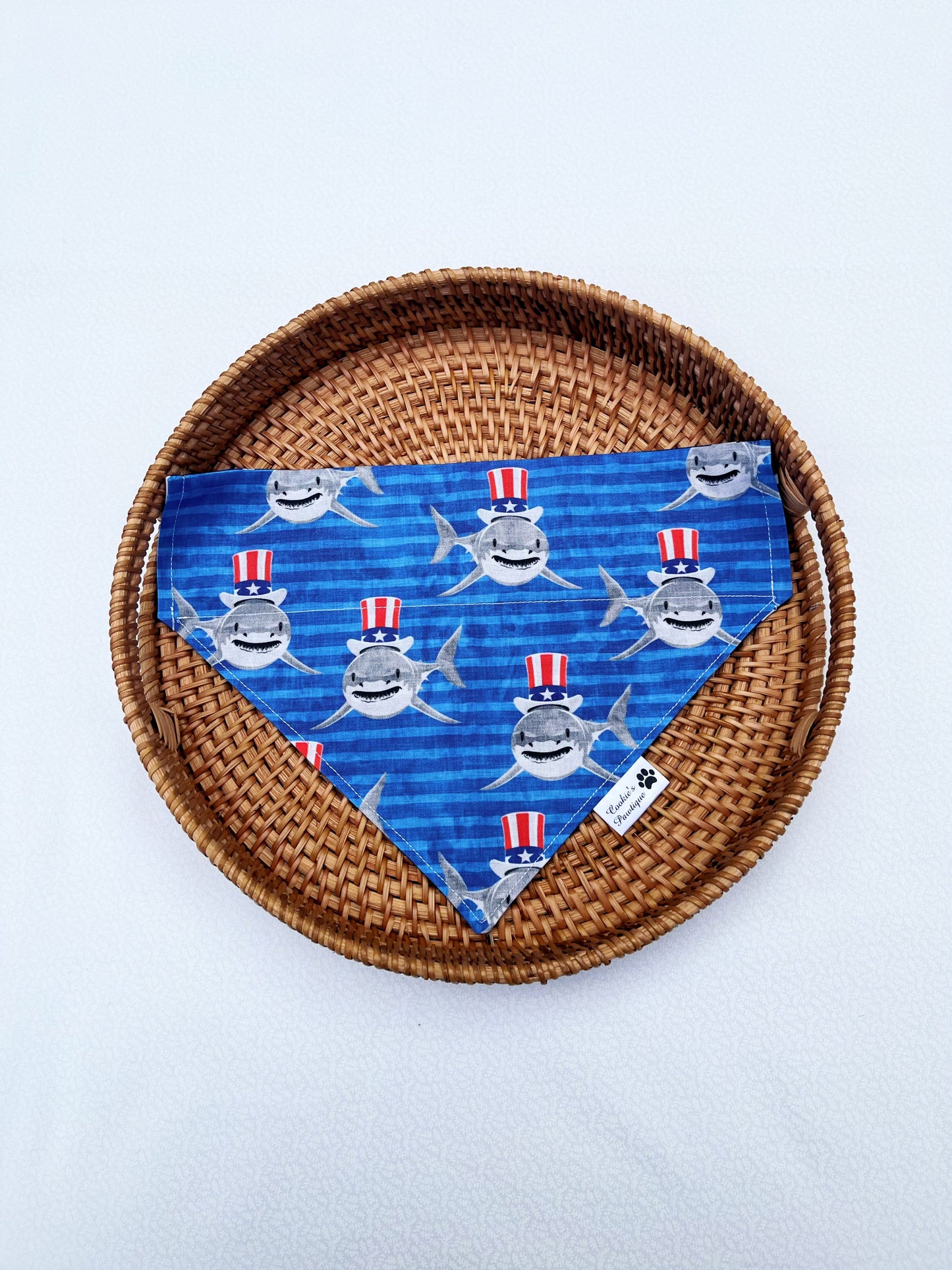 Patriotic Sharks And Stars Bandana