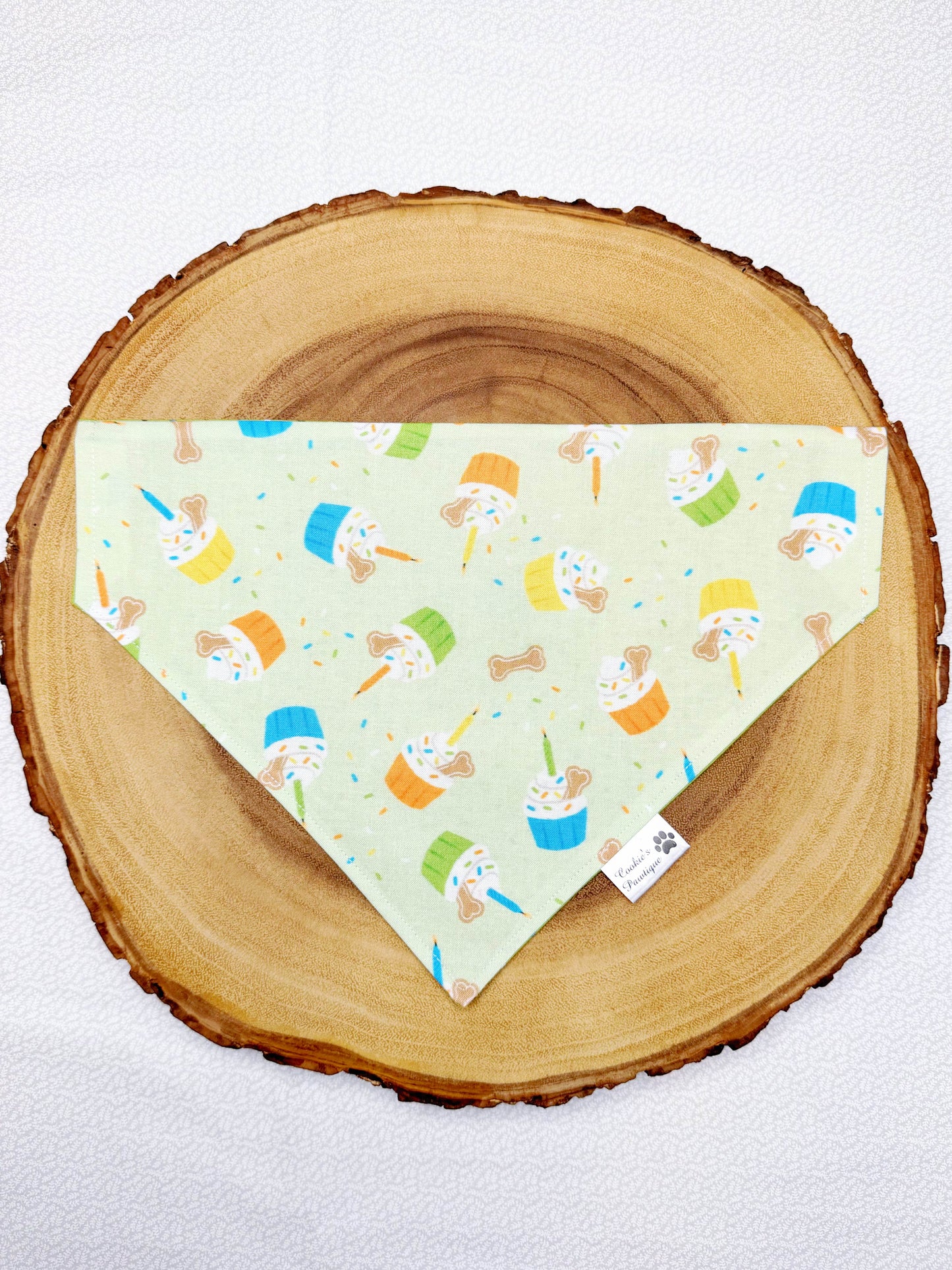 Birthday Cupcakes Bandana - Lime