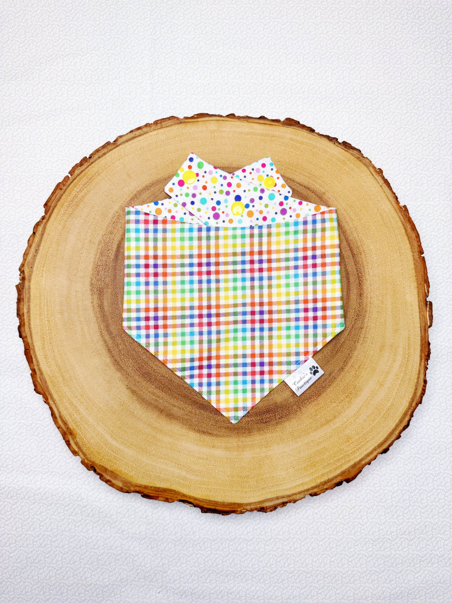Colorful Plaid and Dots Bandana
