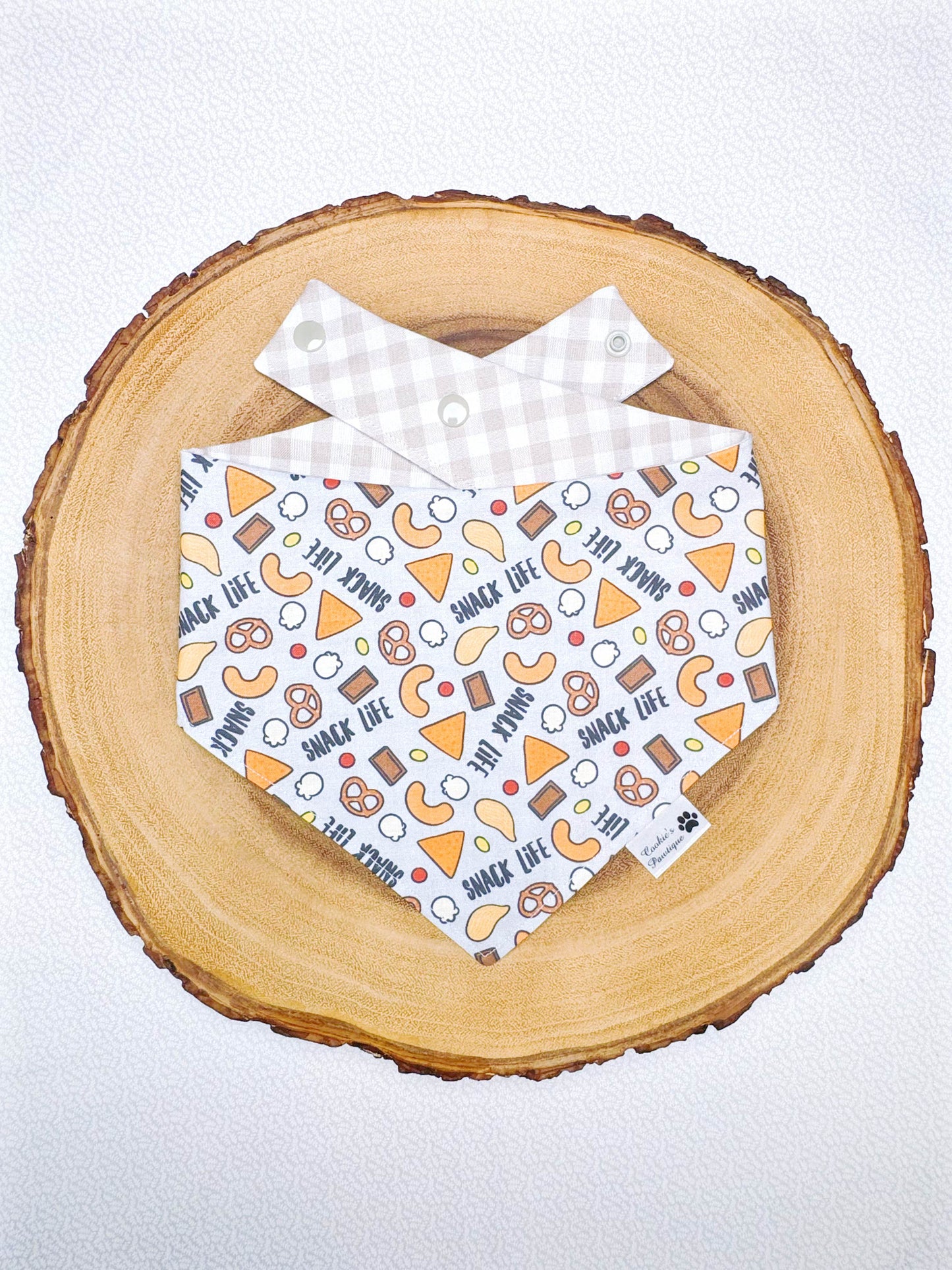 Snack Life Bandana - Light Gray