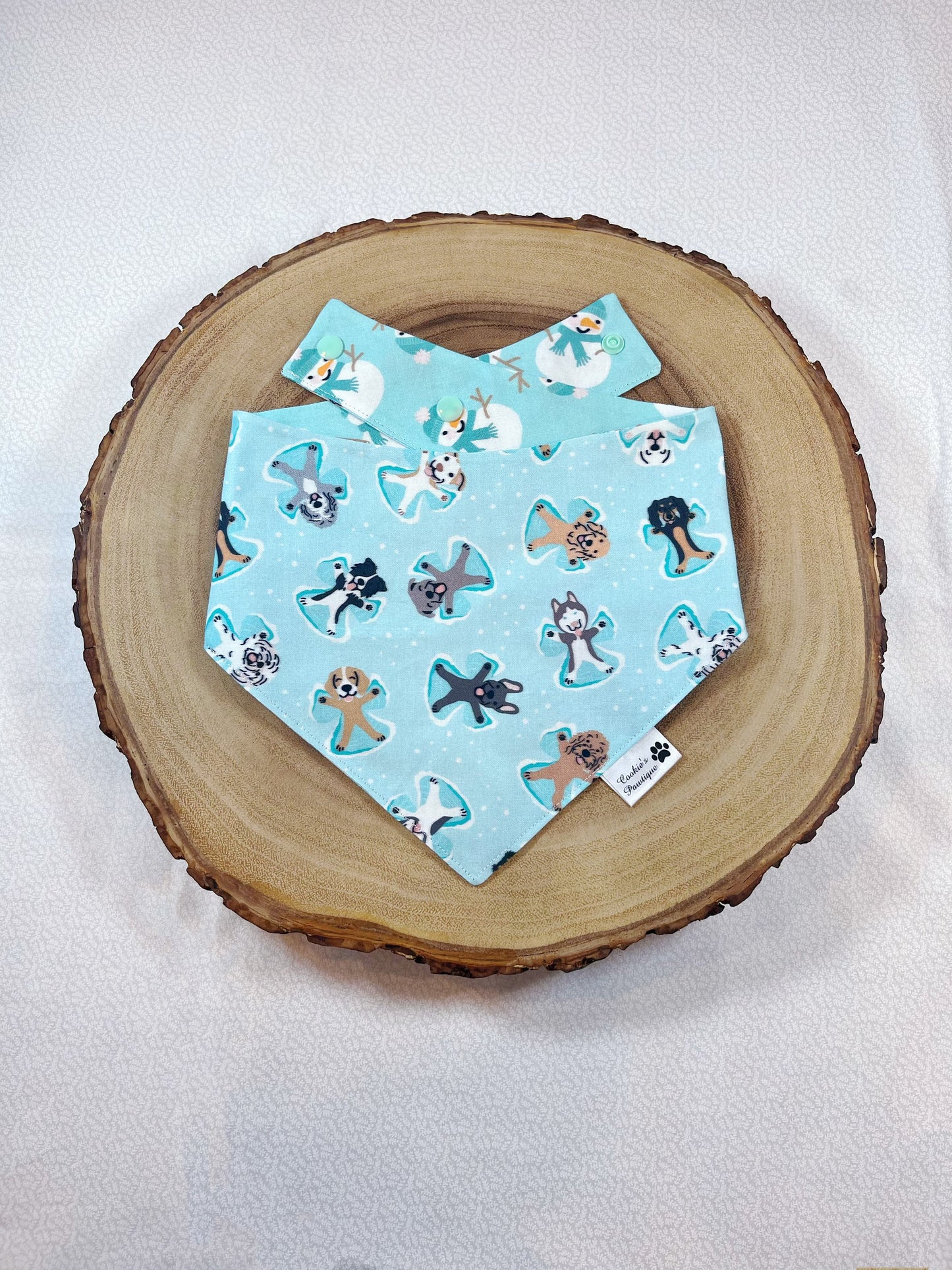 Dog Snow Angels And Snowman Bandana