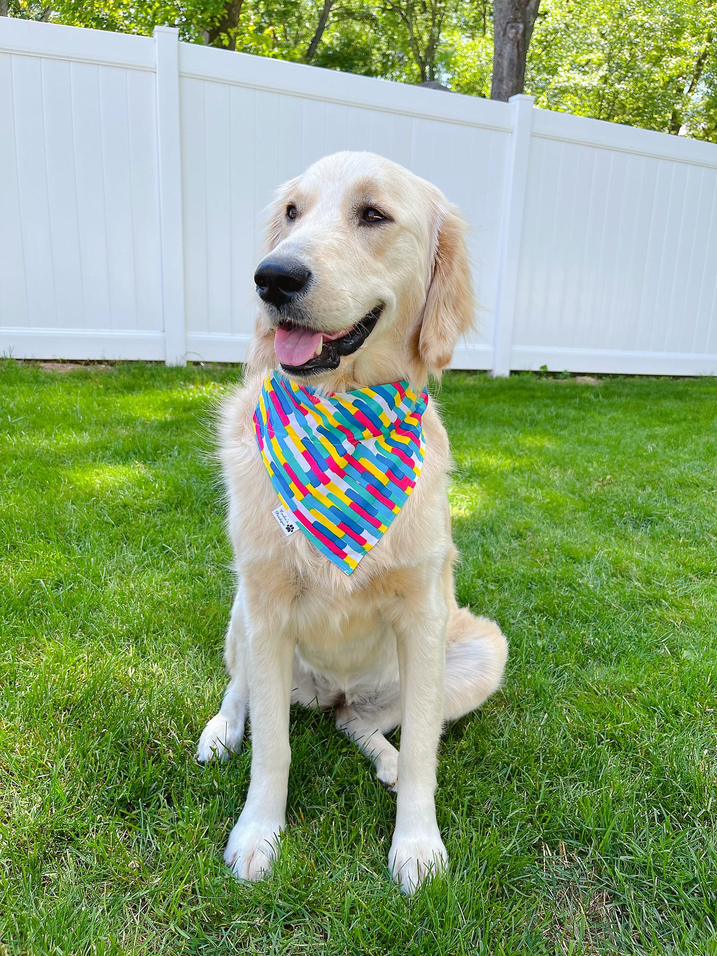 Dino Birthday Cupcakes Bandana - Light Blue