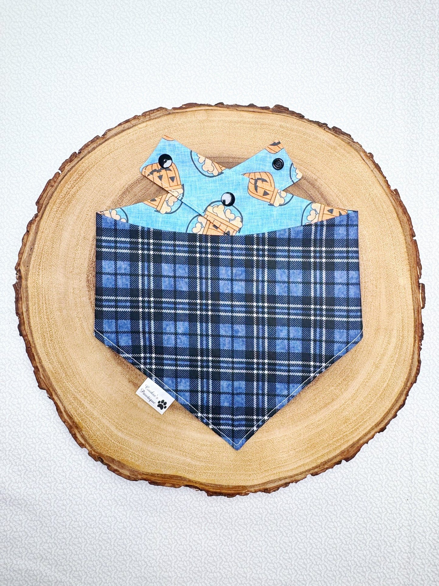 Pumpkin Treat Buckets and Plaid Bandana