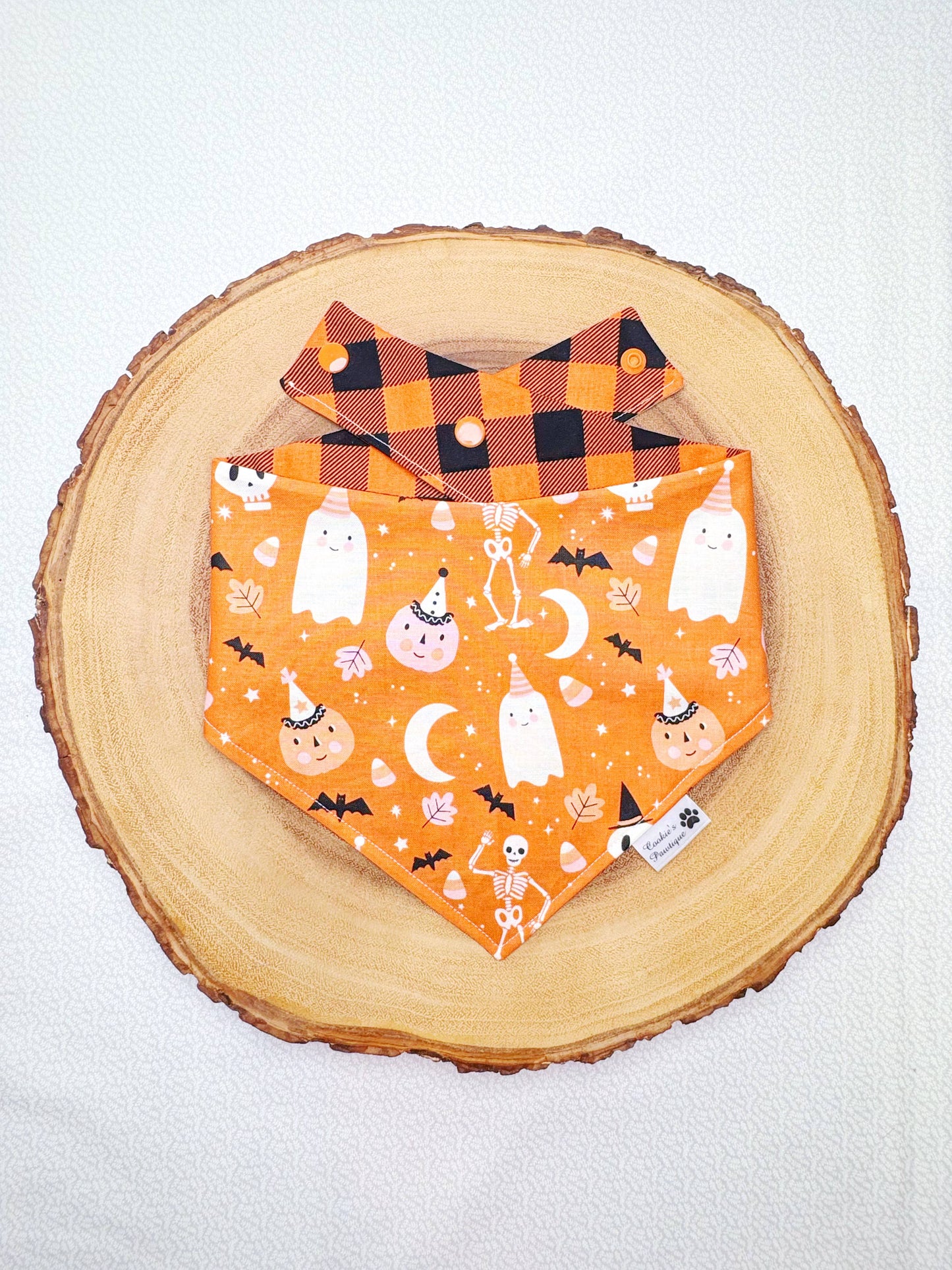 Spooky Cute Halloween and Orange Checks Bandana