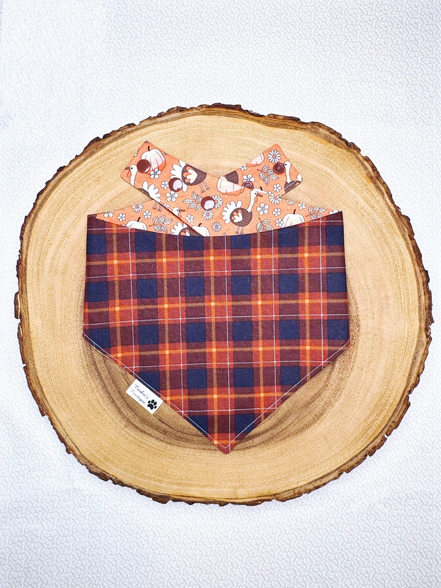 Turkey Floral and Plaid Bandana