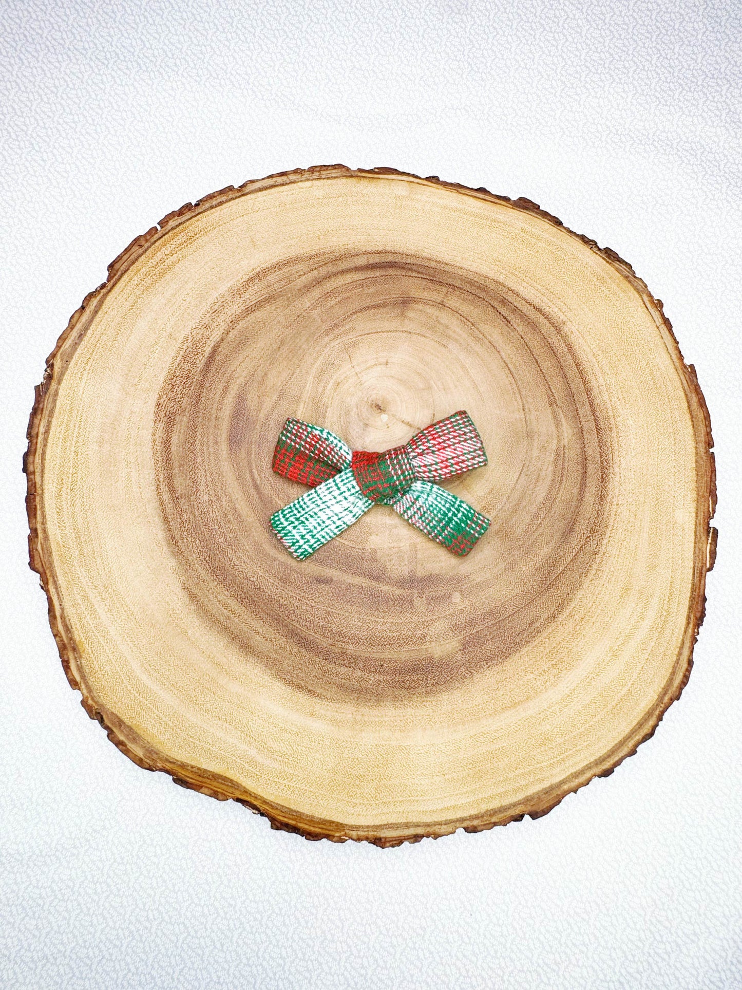 Flannel Christmas Plaid Hair Bow - 1