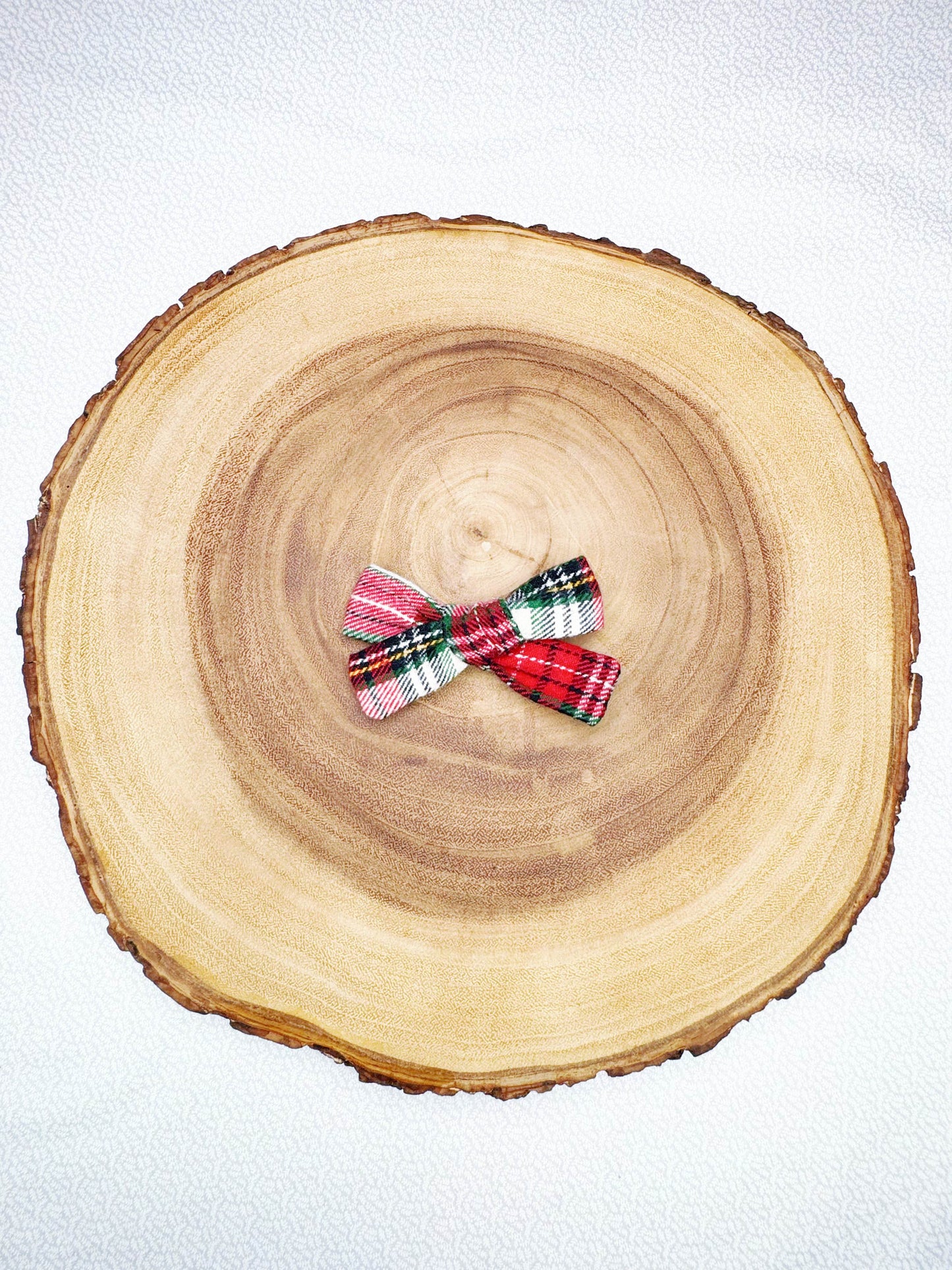 Flannel Christmas Plaid Hair Bow - 2