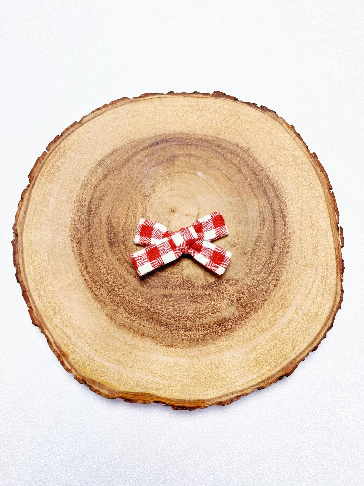Flannel Christmas Gingham Hair Bow