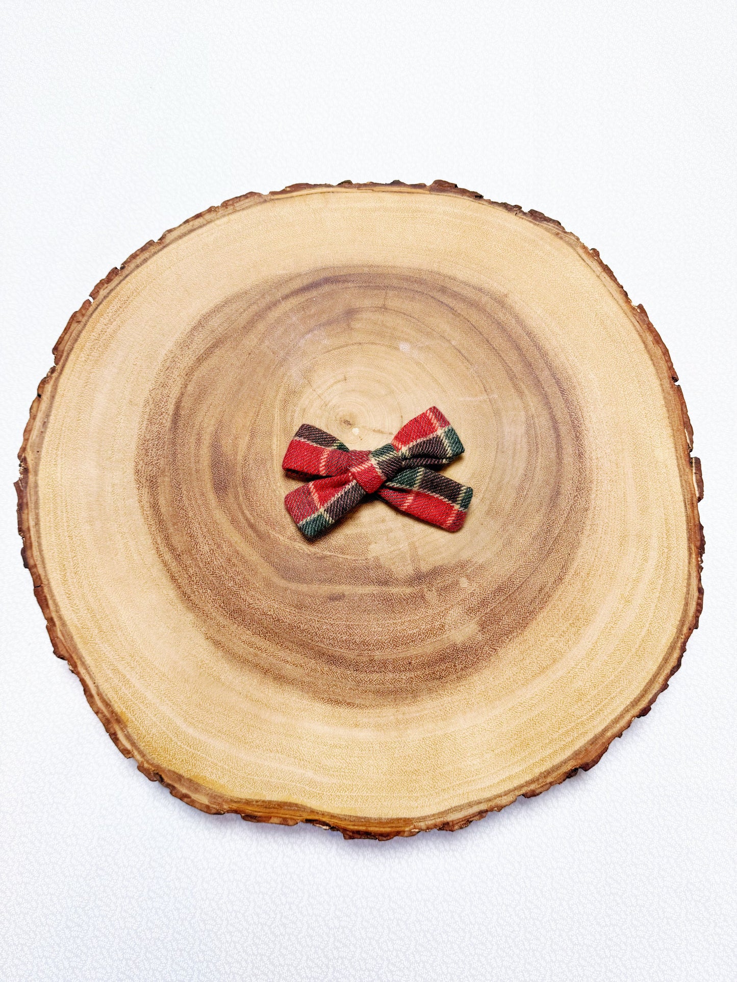 Flannel Christmas Checks Hair Bow