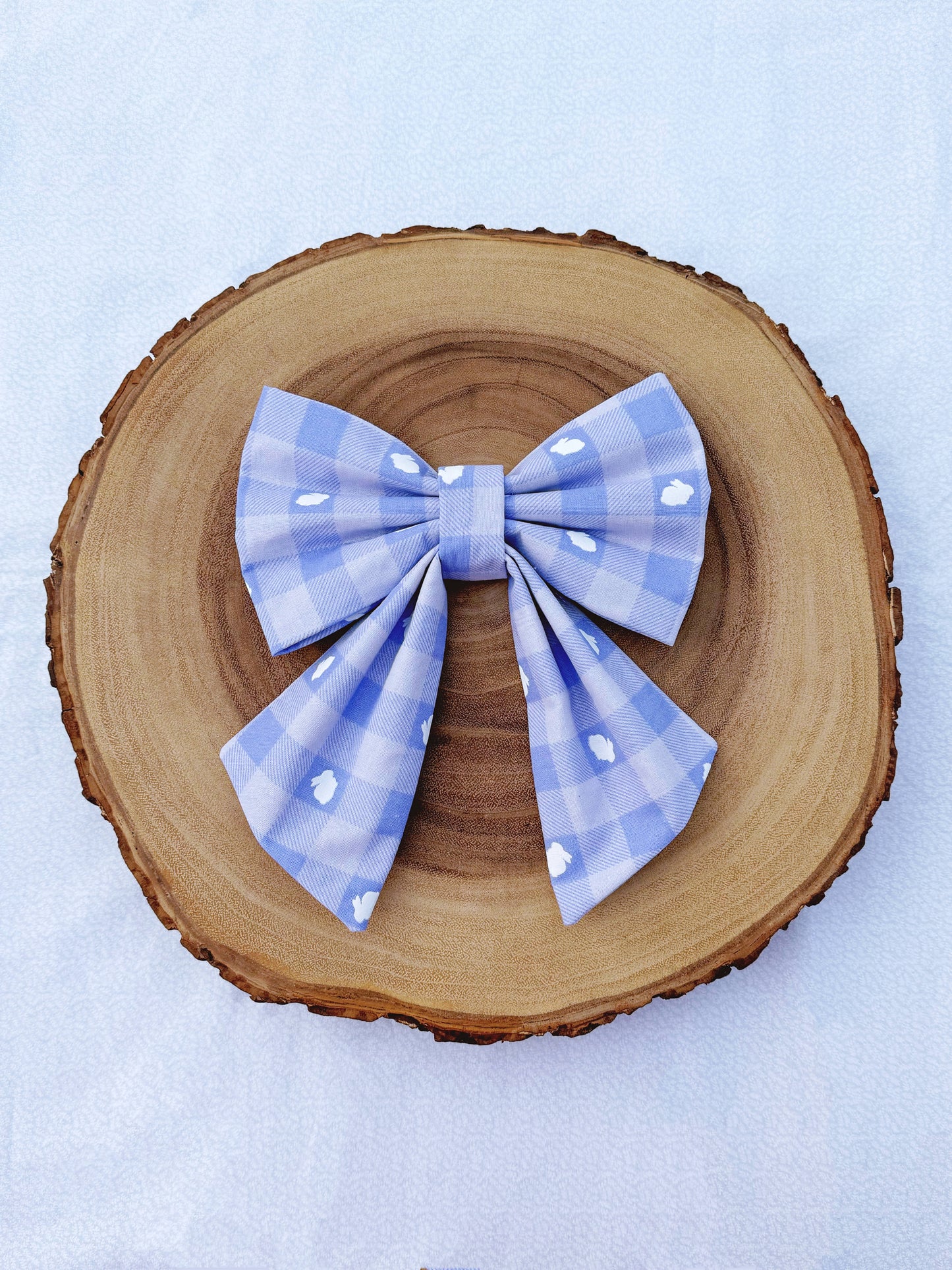Bunnies On Purple Plaid Bow