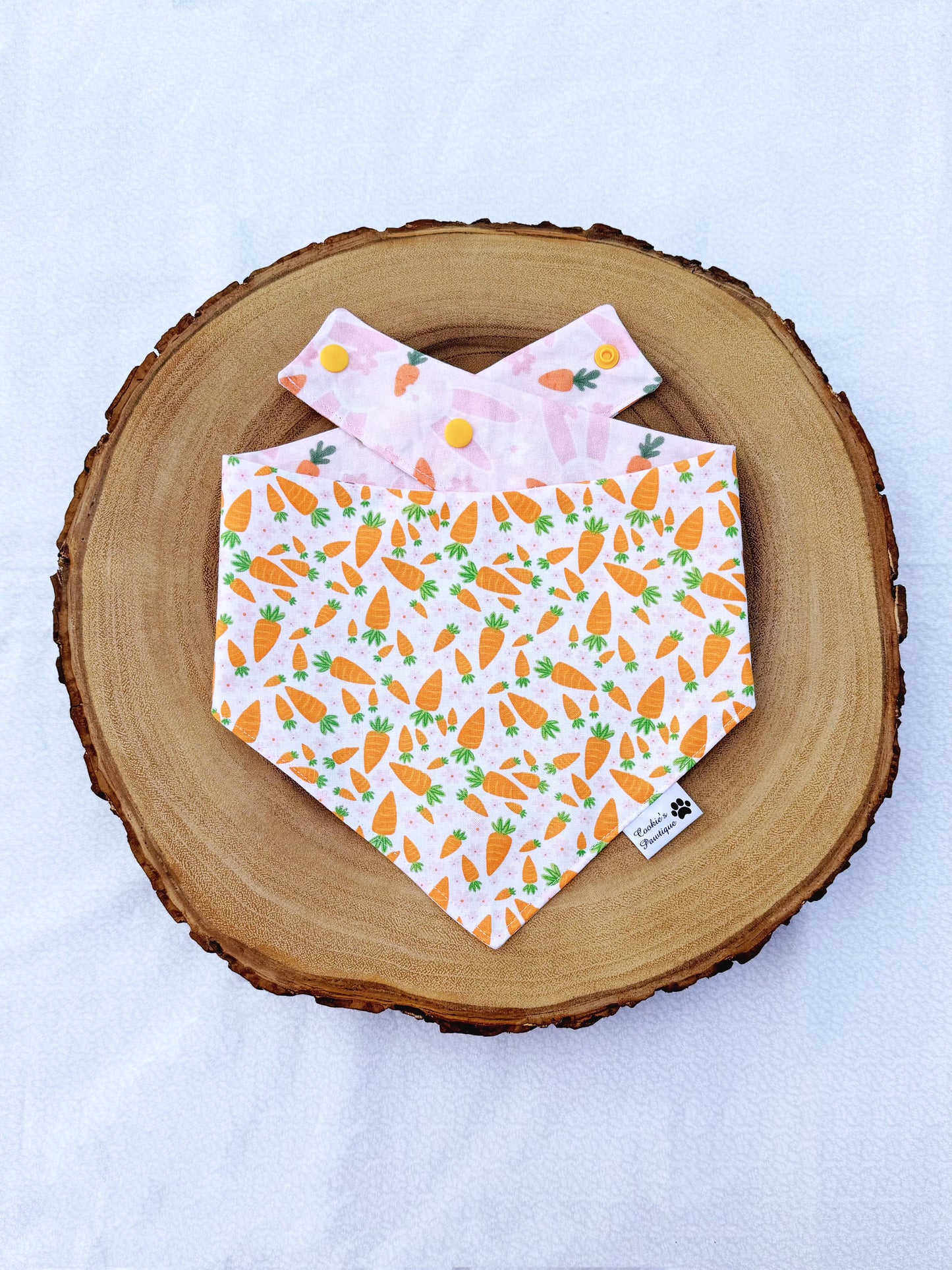 Easter Carrots And Pink Bunny Ears Bandana