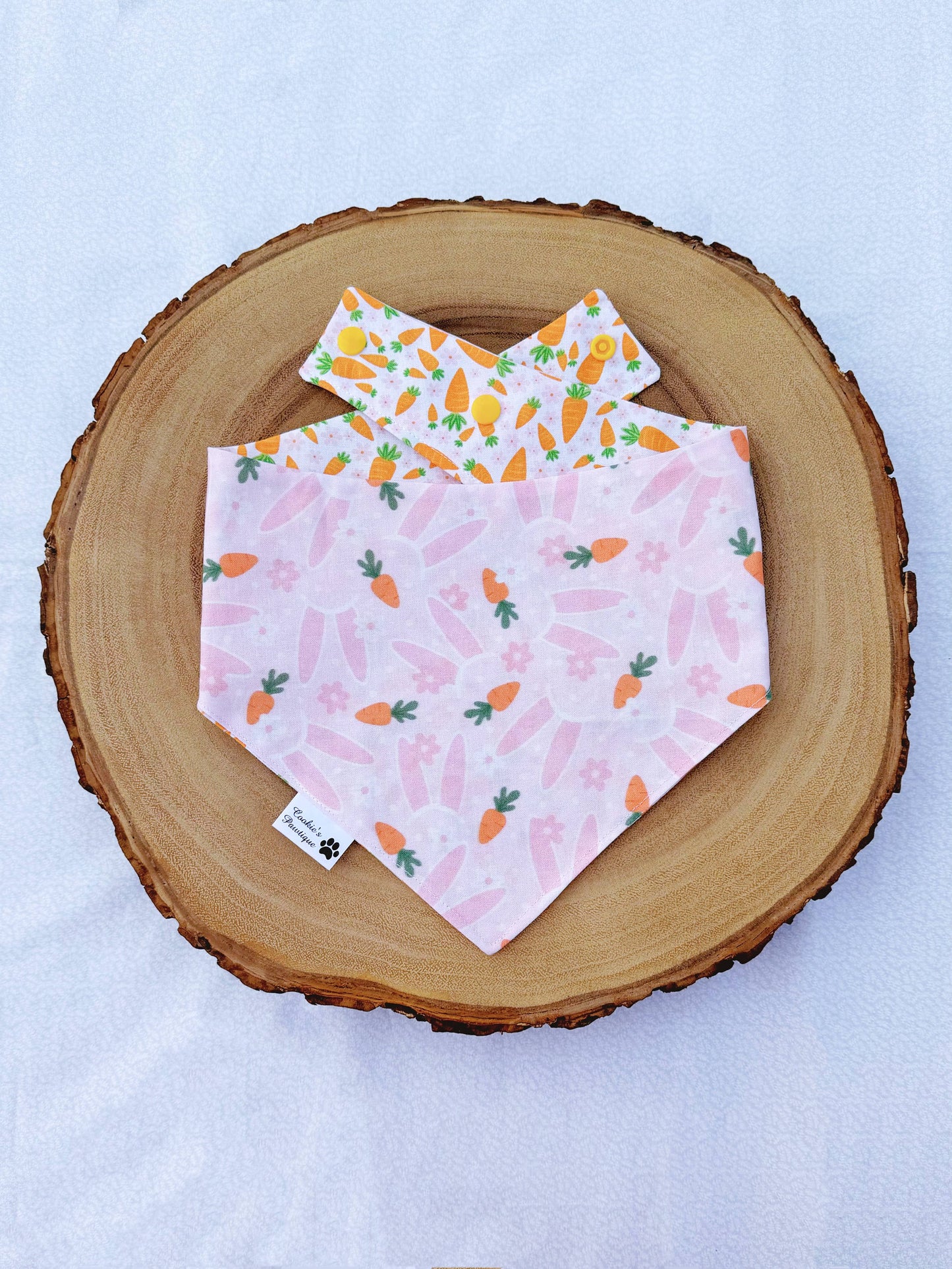 Easter Carrots And Pink Bunny Ears Bandana