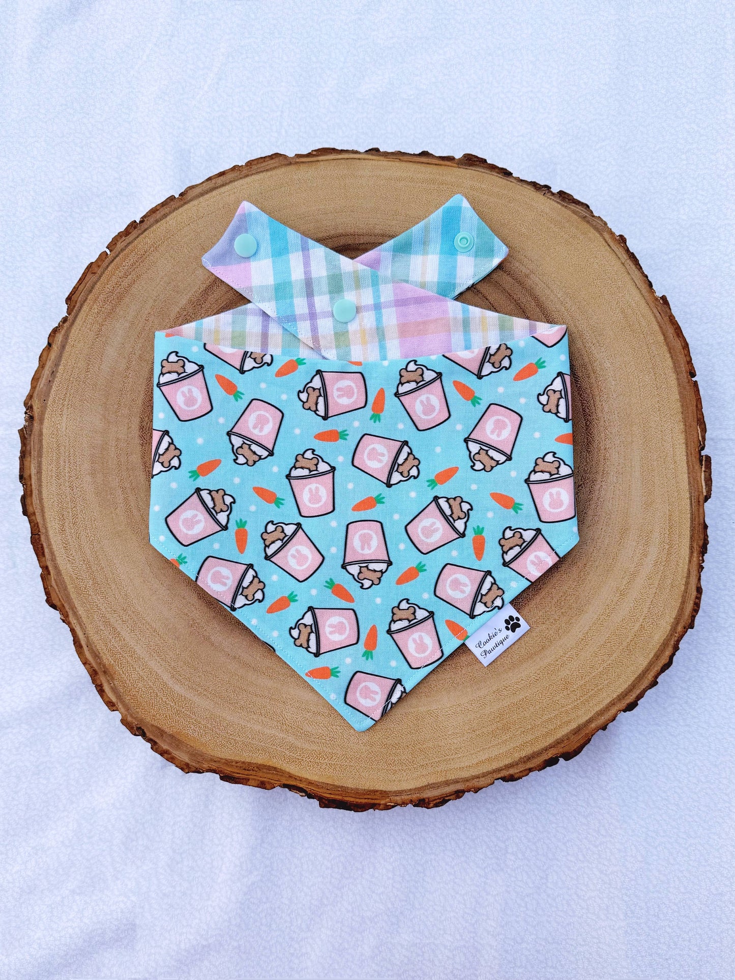 Easter Pup Cups And Pastel Plaid Bandana