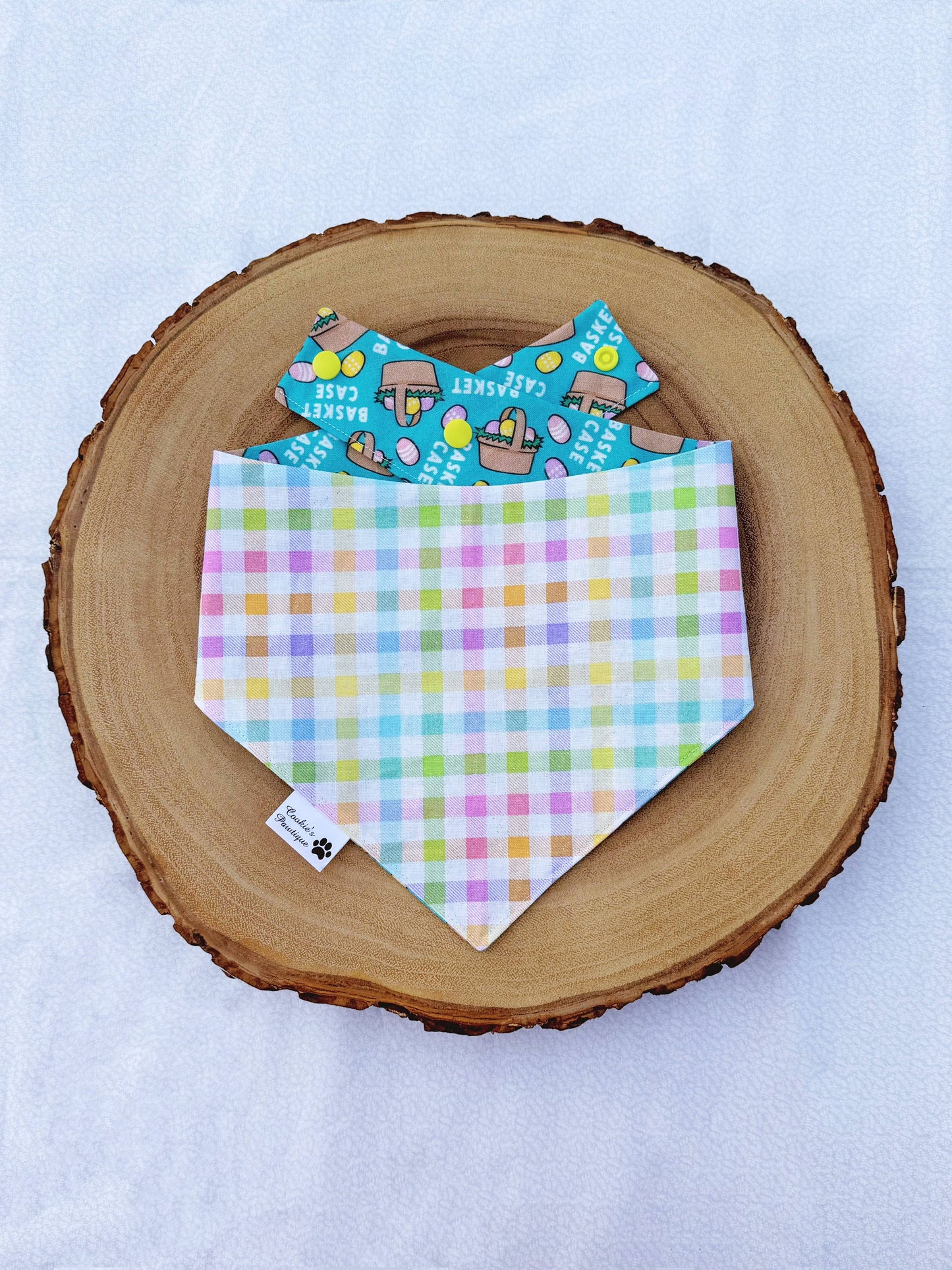 Easter Baskets And Glitter Plaid Bandana