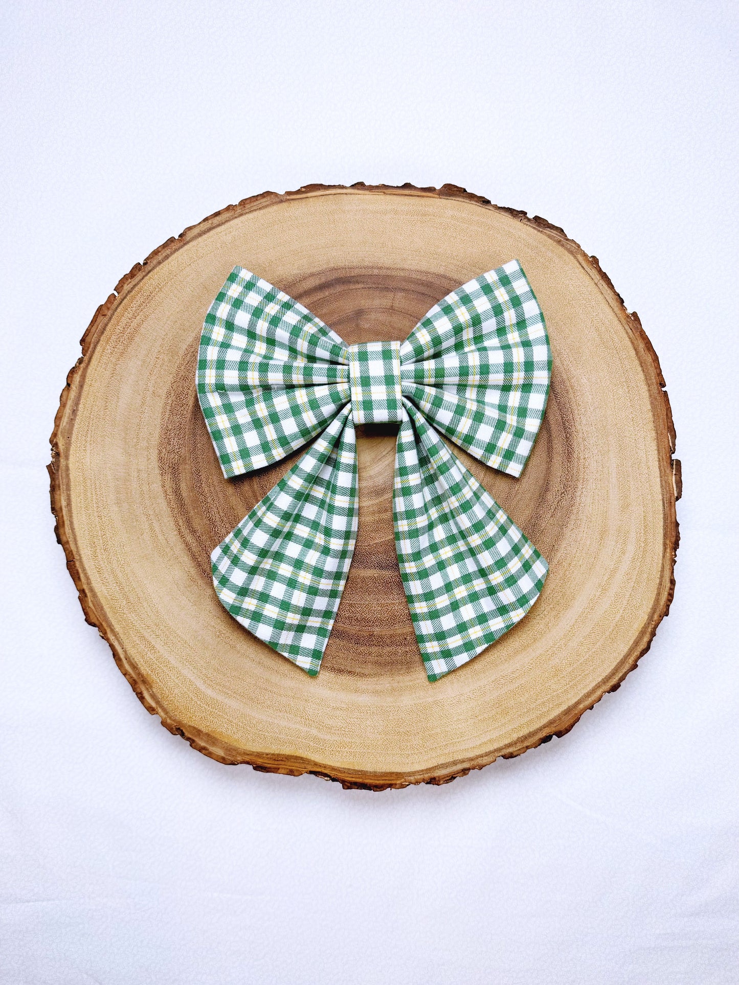 Green Plaid Bow