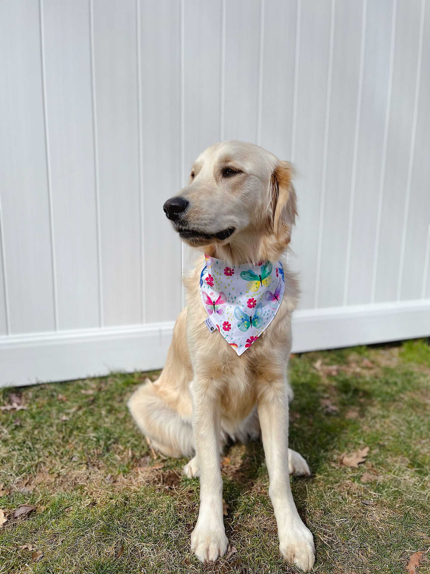 Watercolor Wildflower and Butterfly Bandana