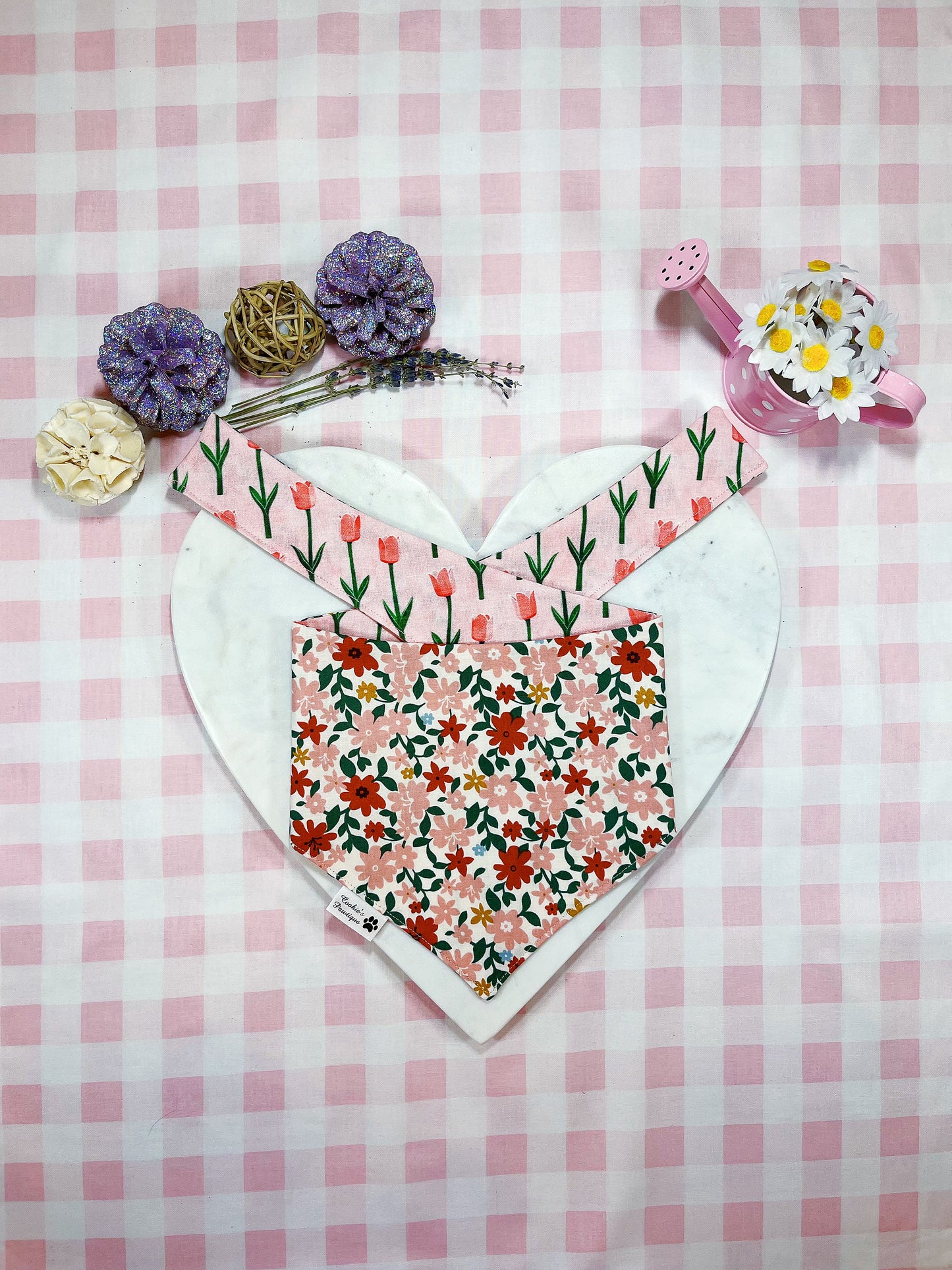 Tulip and Cottage Floral Bandana