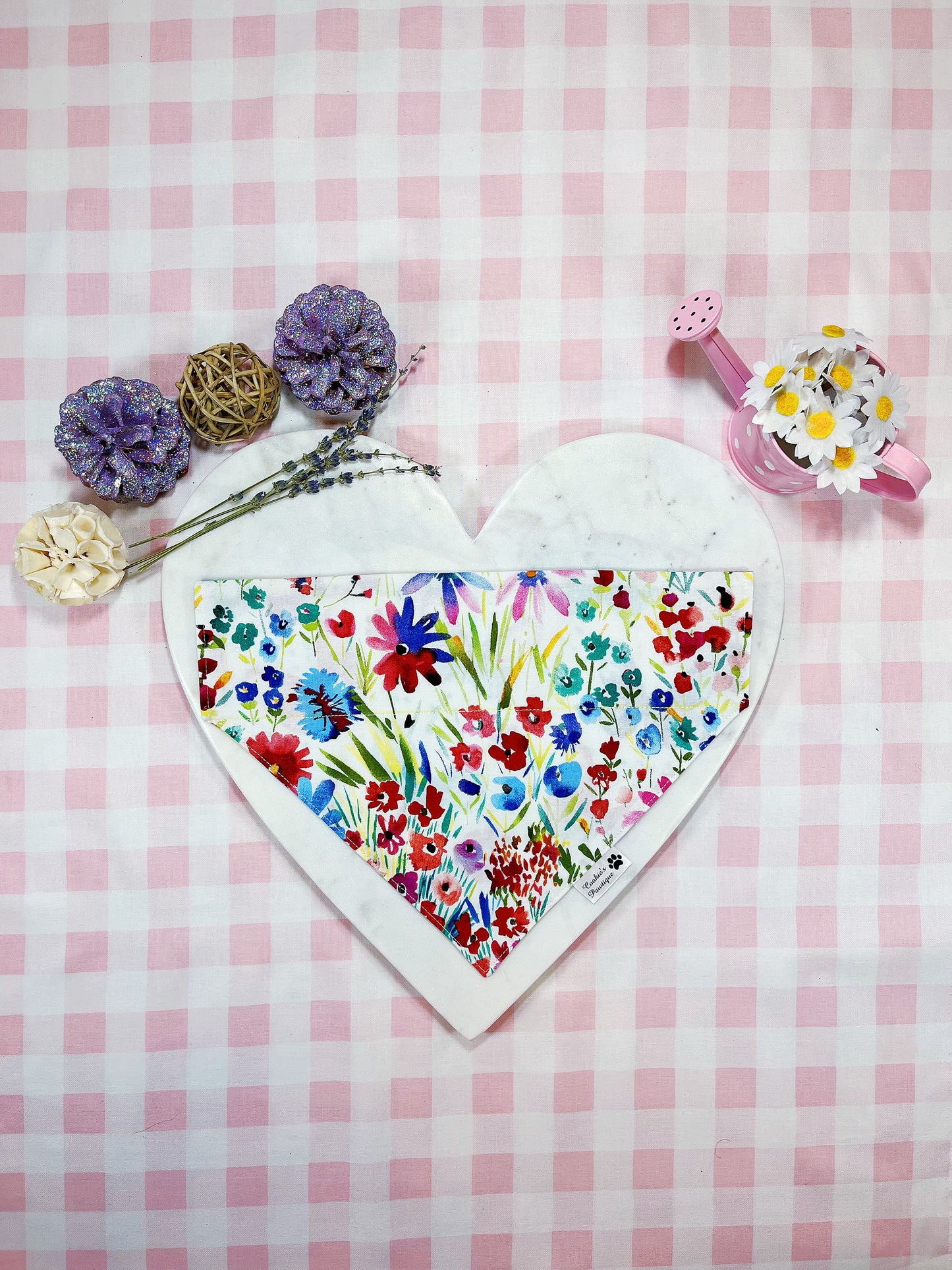 Watercolor Wildflower and Butterfly Bandana