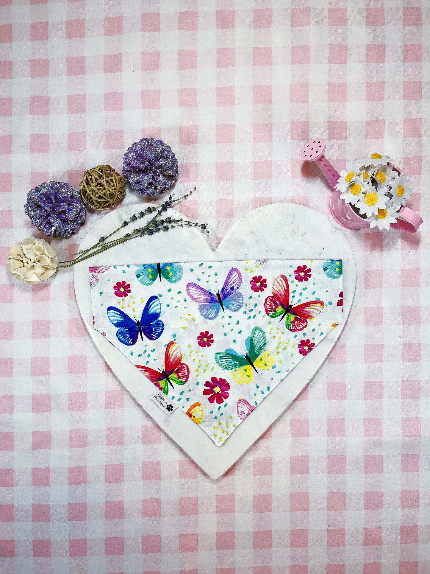Watercolor Wildflower and Butterfly Bandana