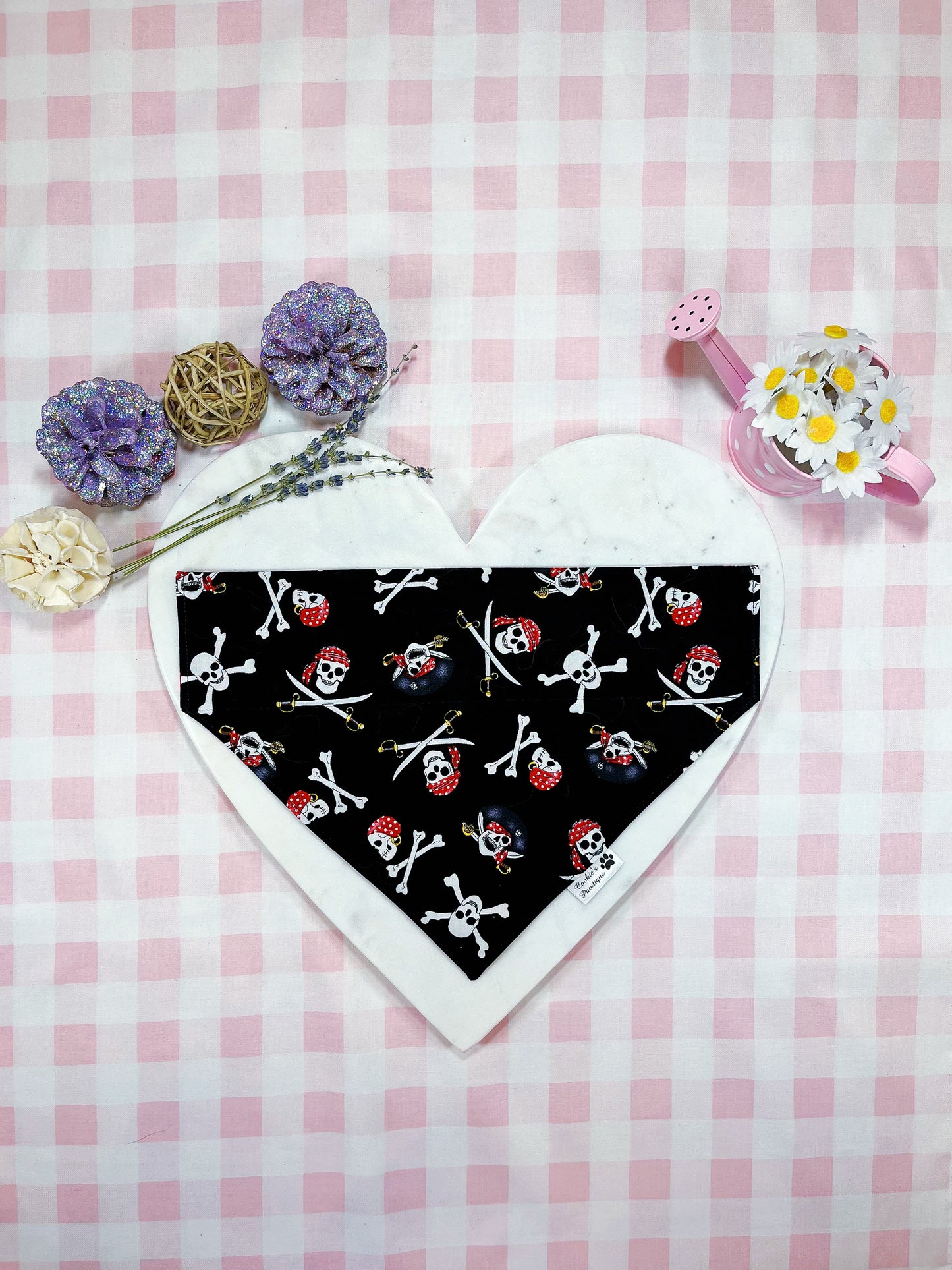 Pirate Skulls and Roses Bandana